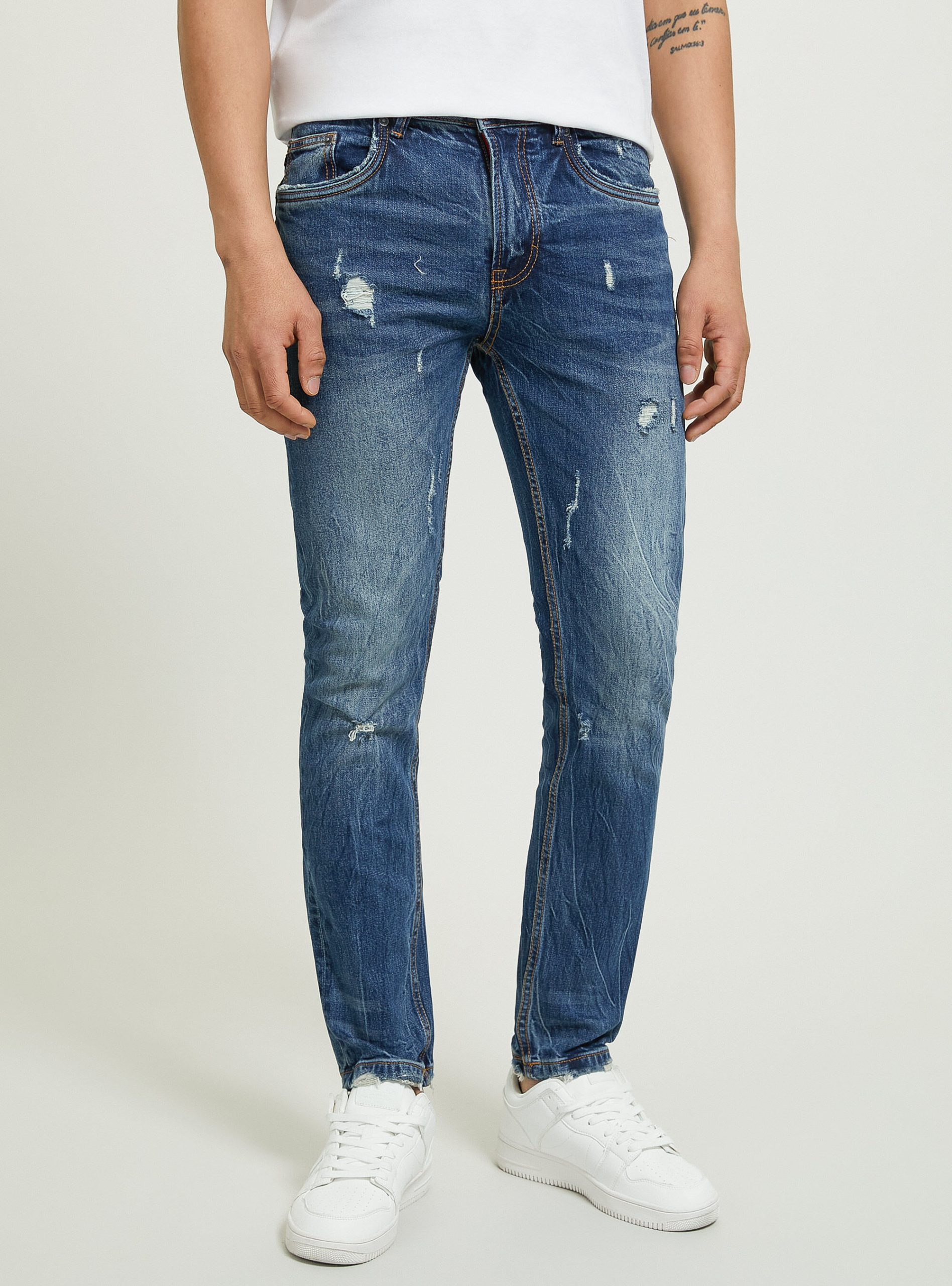 Alcott D001 Deep Blue Rabatt Jeans Slim Fit Baumwolljeans Männer – 1