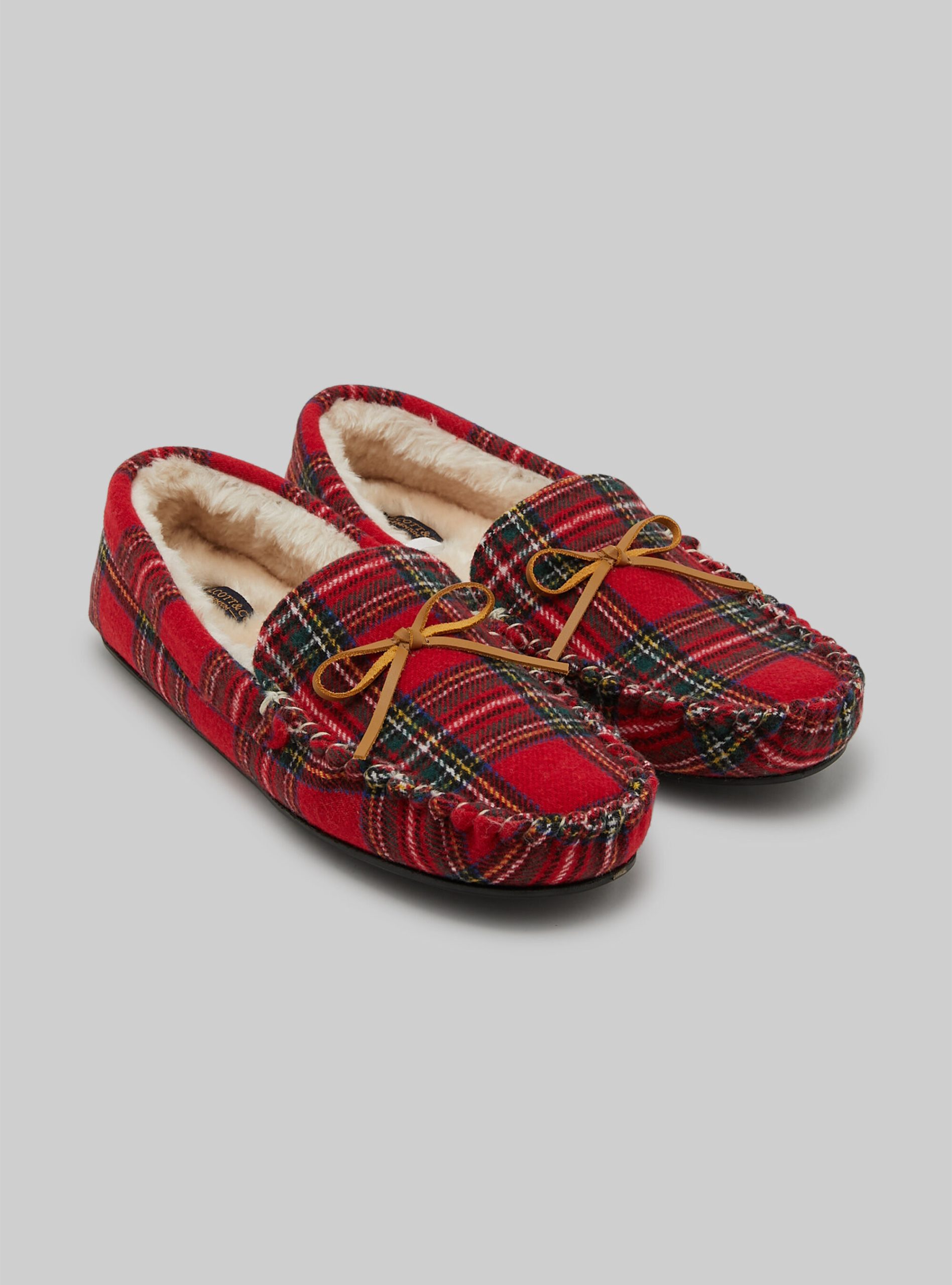 Alcott Männer 2024 Moccasin Slippers In Tartan Checks Red Schuhe – 1