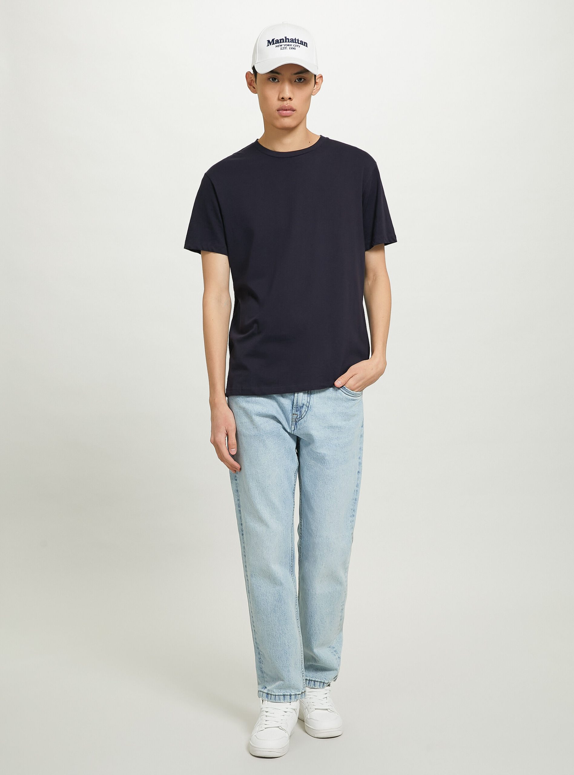 Alcott Männer C210 Blue Navy Basic Cotton T-Shirt Verkaufspreis T-Shirts – 1