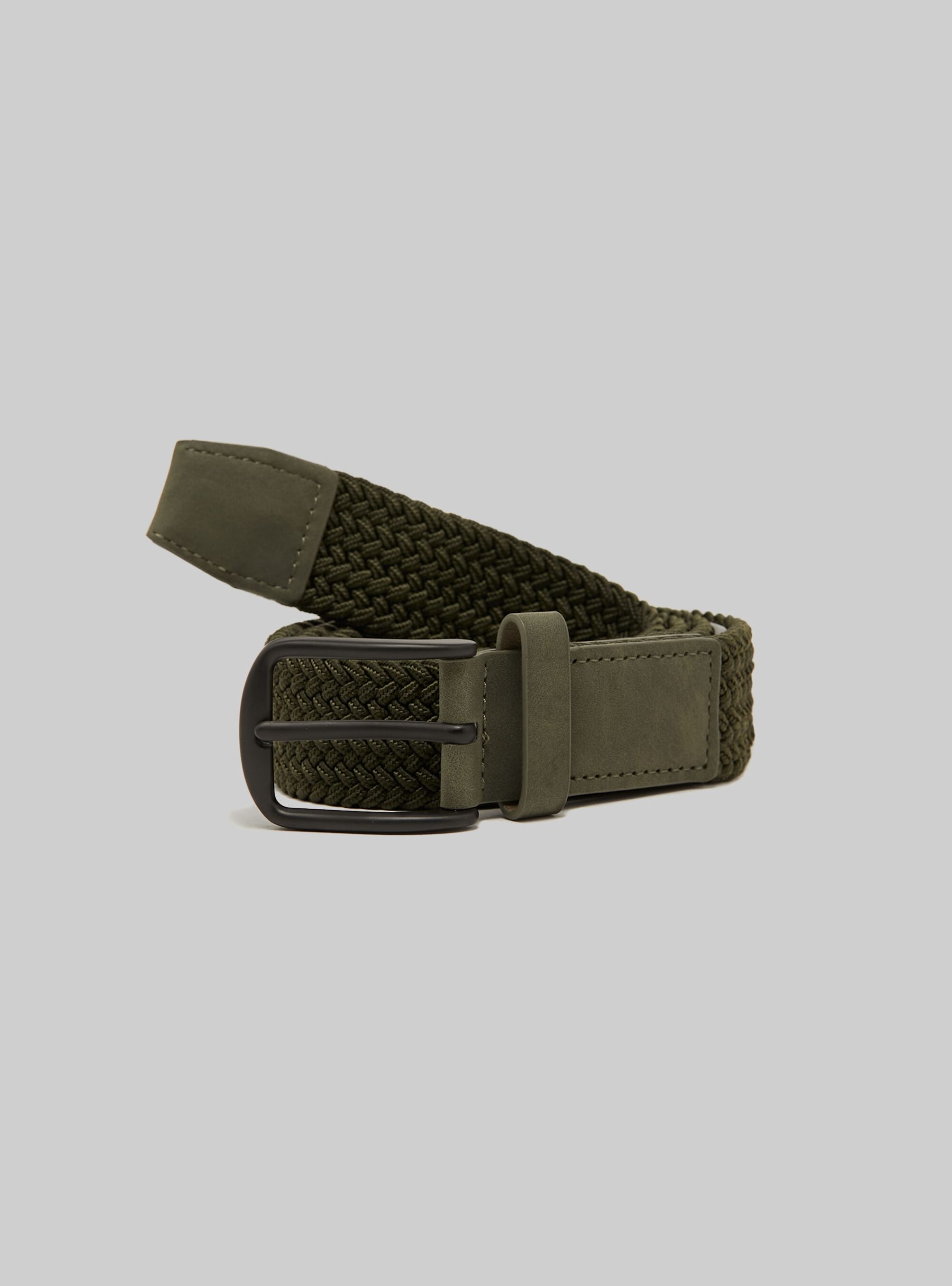 Alcott Männer Hersteller Gürtel Braided Belt With Rectangular Buckle Ky2 Kaky Medium – 1