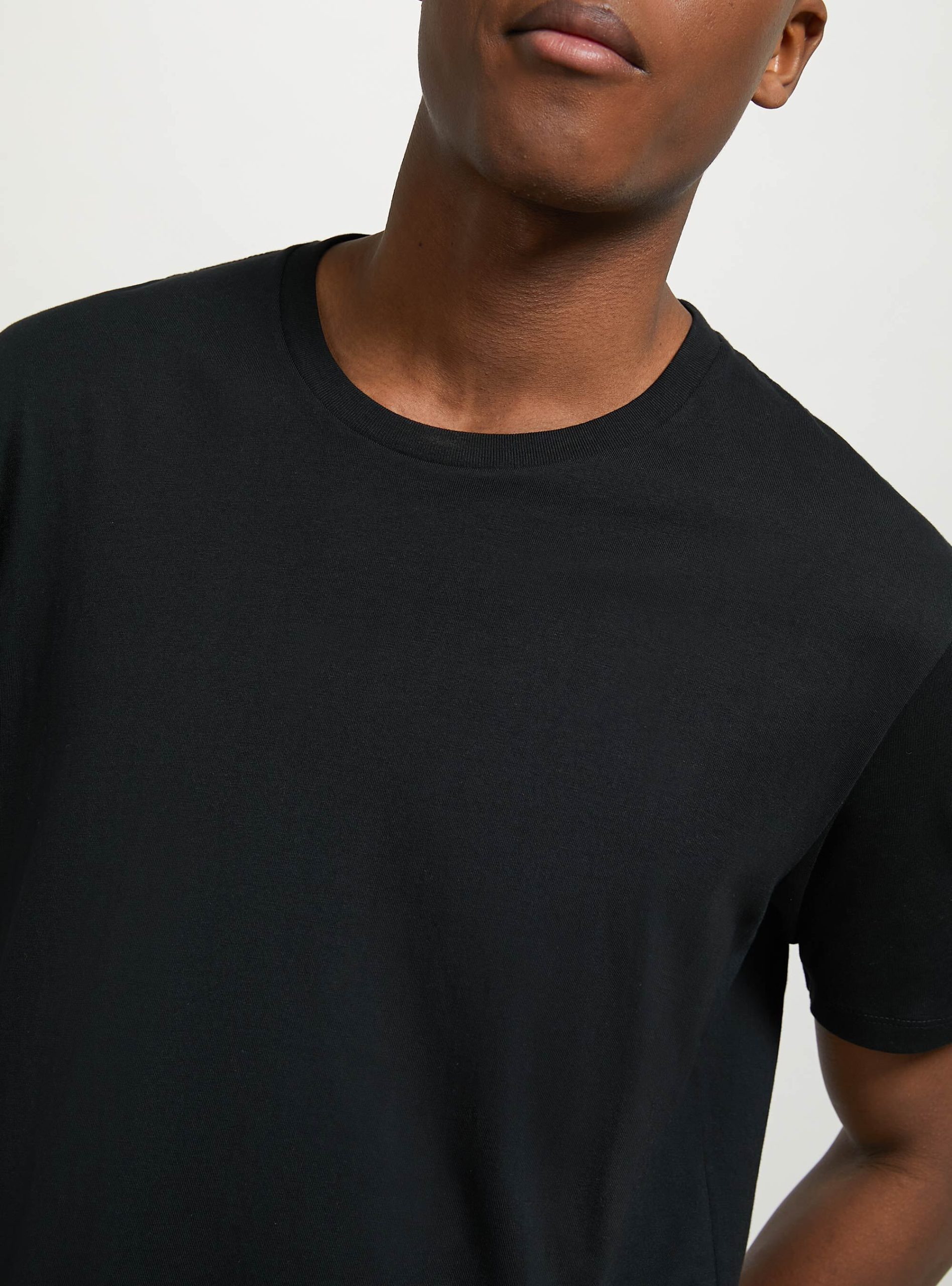 Alcott Material Bk1 Black T-Shirts Männer Cotton Crew-Neck T-Shirt – 2