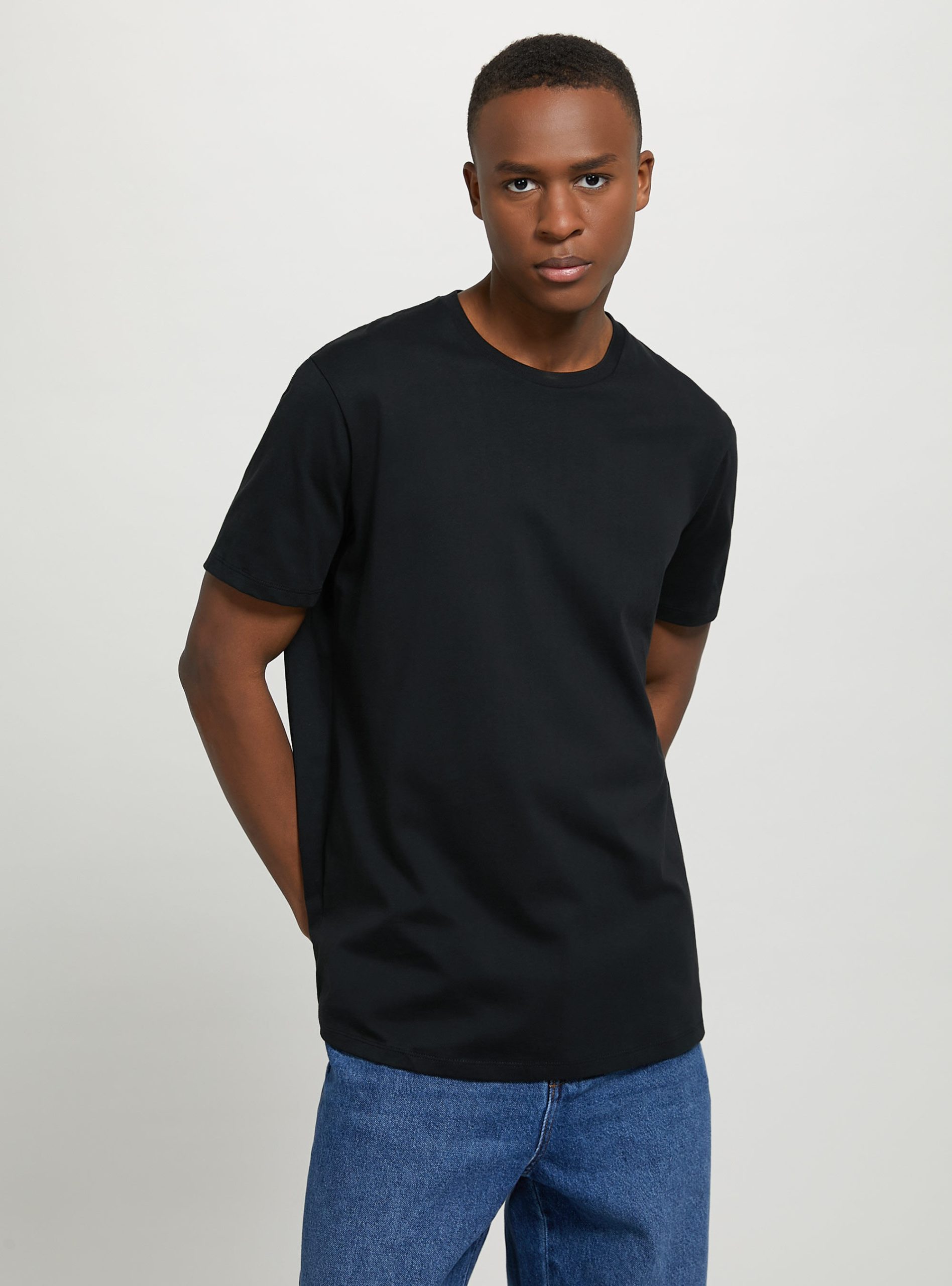 Alcott Material Bk1 Black T-Shirts Männer Cotton Crew-Neck T-Shirt – 1