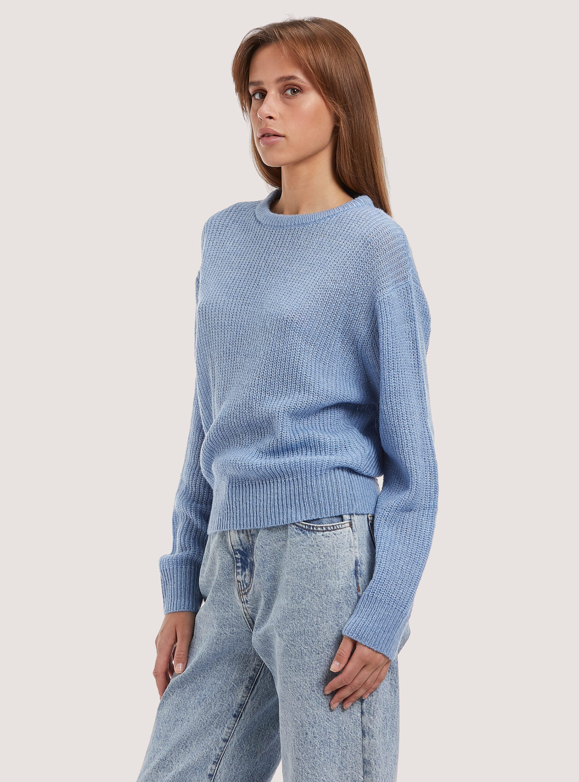 Alcott Maz2 Azzurre Mel Med Comfort Fit English Stitch Pullover Strickwaren Frauen Verkauf – 1