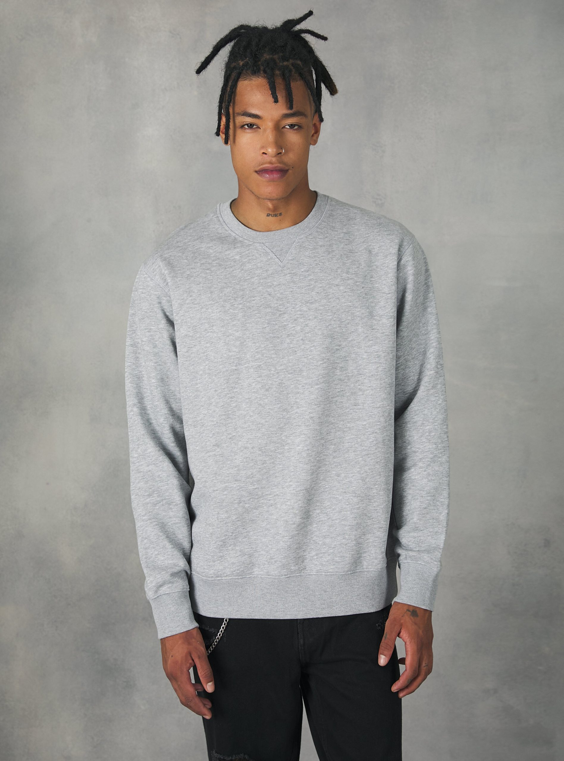 Alcott Mgy2 Grey Mel Medium Sweatshirts Plain-Coloured Crew-Neck Sweatshirt Männer Deutschland – 1
