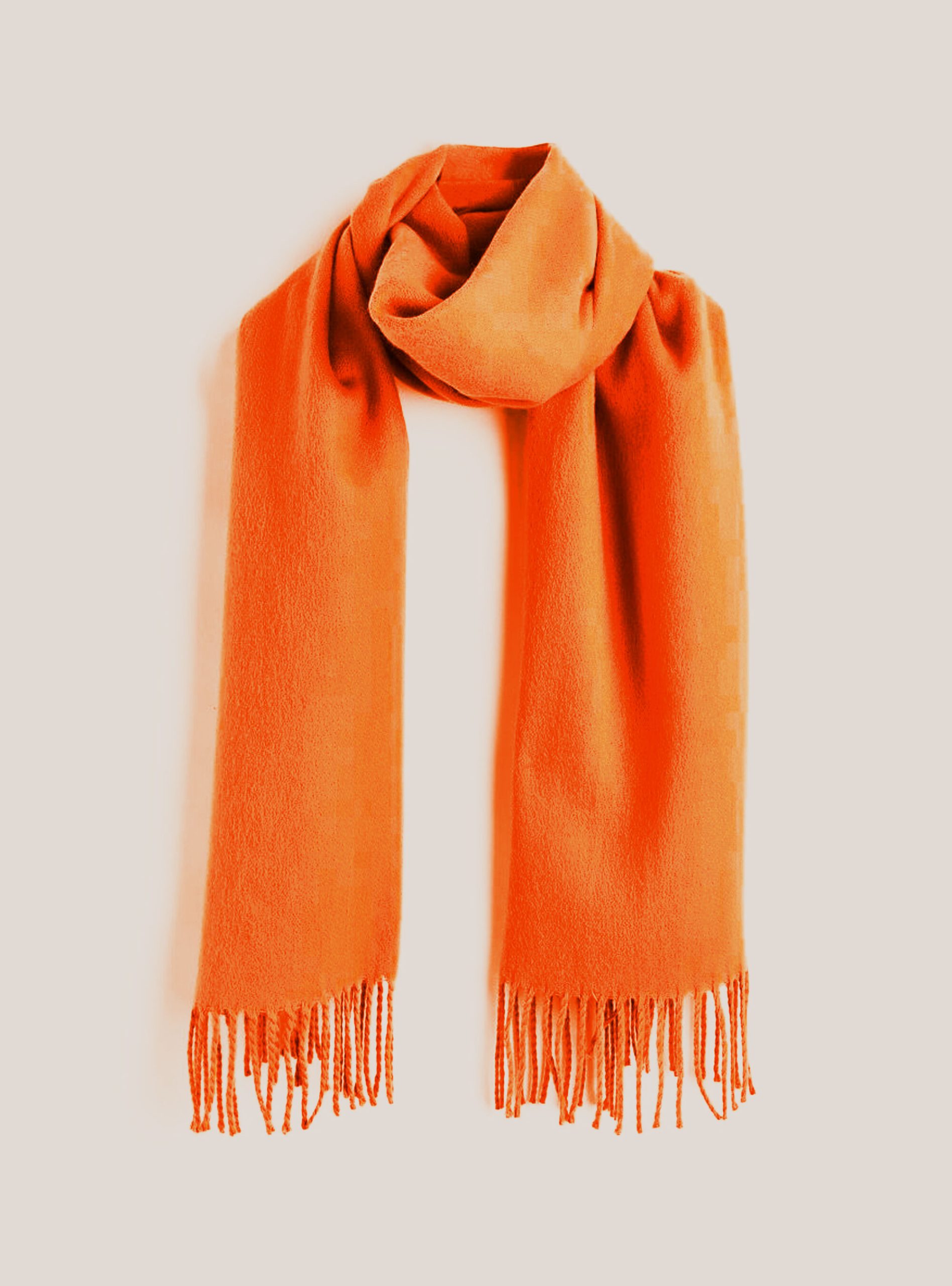 Alcott Or2 Orange Med. Frauen Unifarbener Schal Mit Fransen Popularität Schals – 1