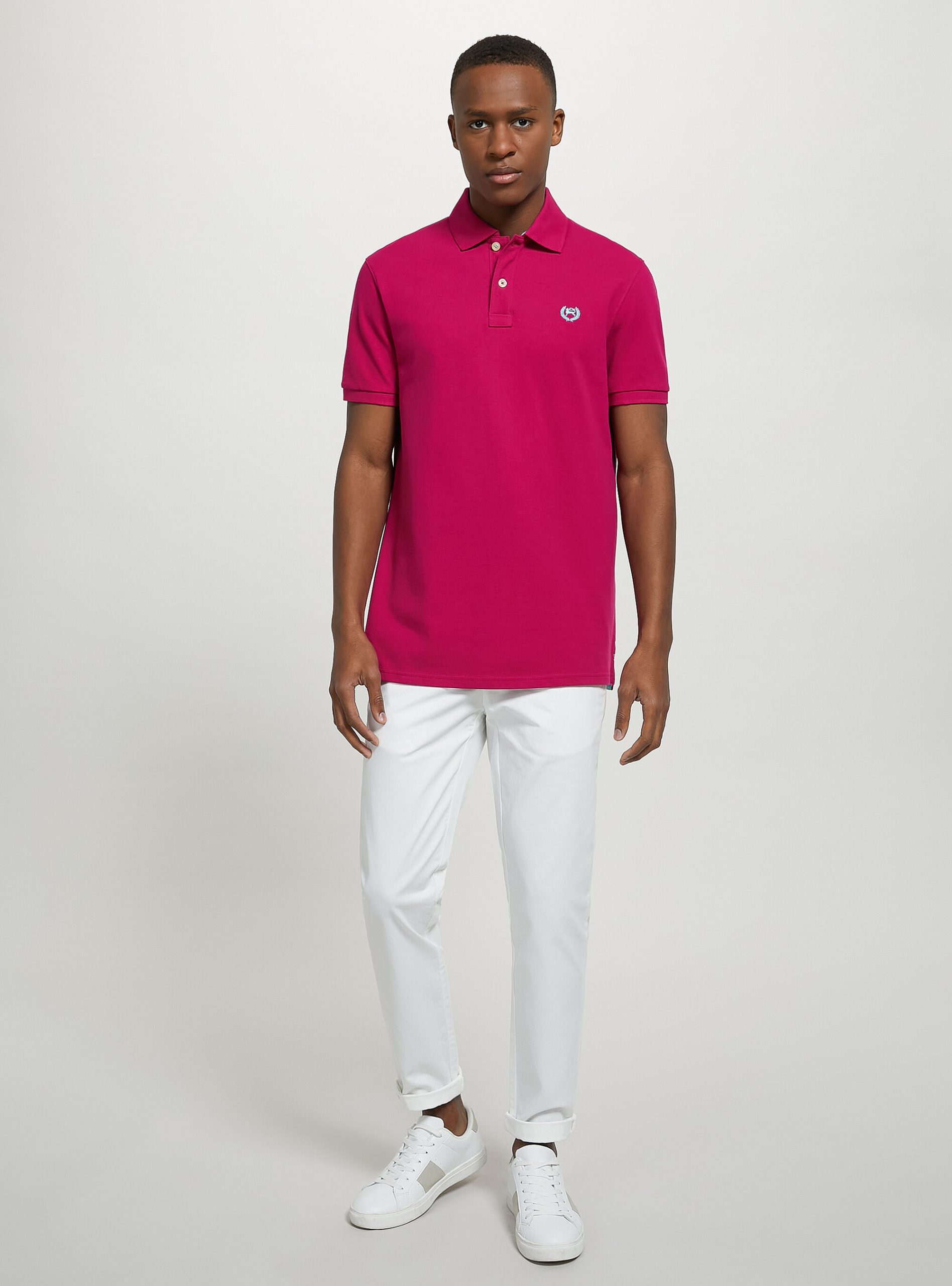 Alcott Preisanpassung Männer Fx1 Fuxia Dark Cotton Piqué Polo Shirt With Embroidery Polo – 2