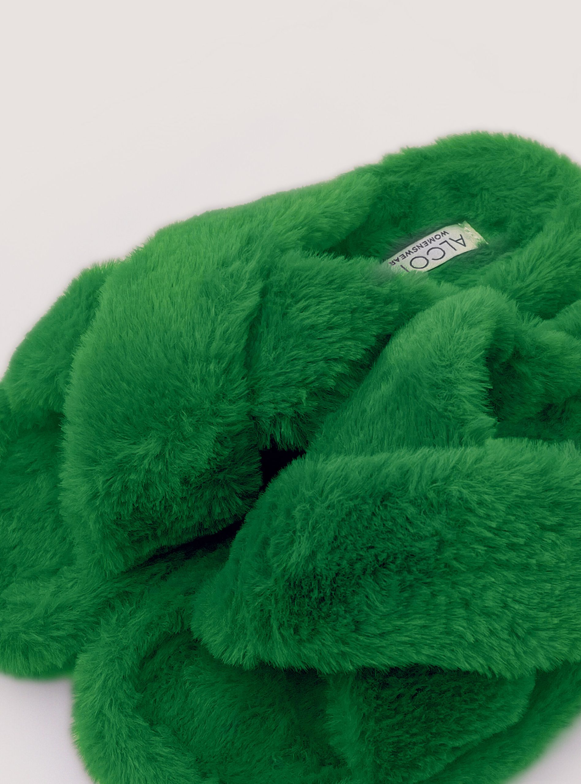 Alcott Produktqualitätskontrolle Faux Fur Slippers Schuhe Gn2 Green Medium Frauen – 2