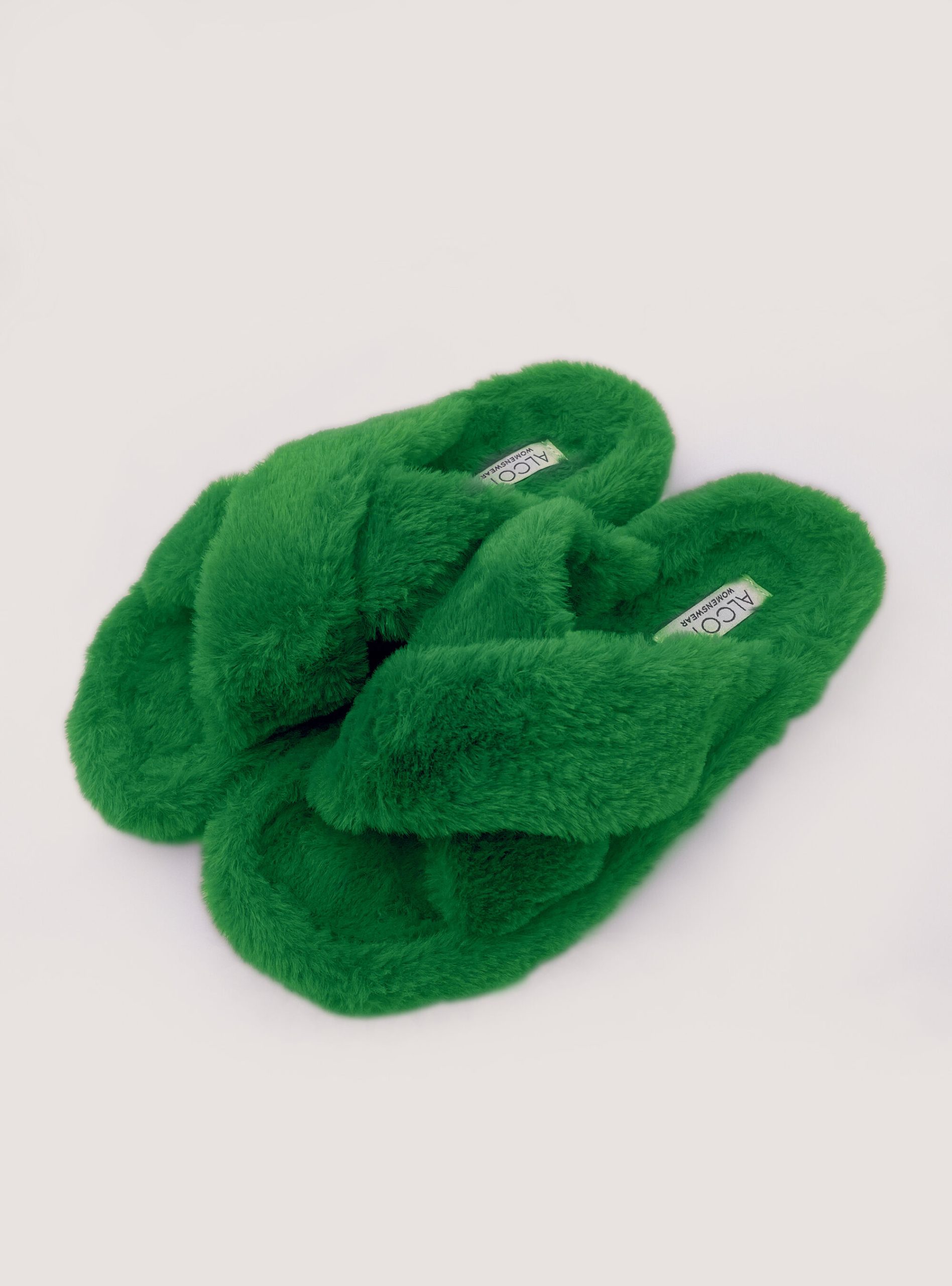 Alcott Produktqualitätskontrolle Faux Fur Slippers Schuhe Gn2 Green Medium Frauen – 1