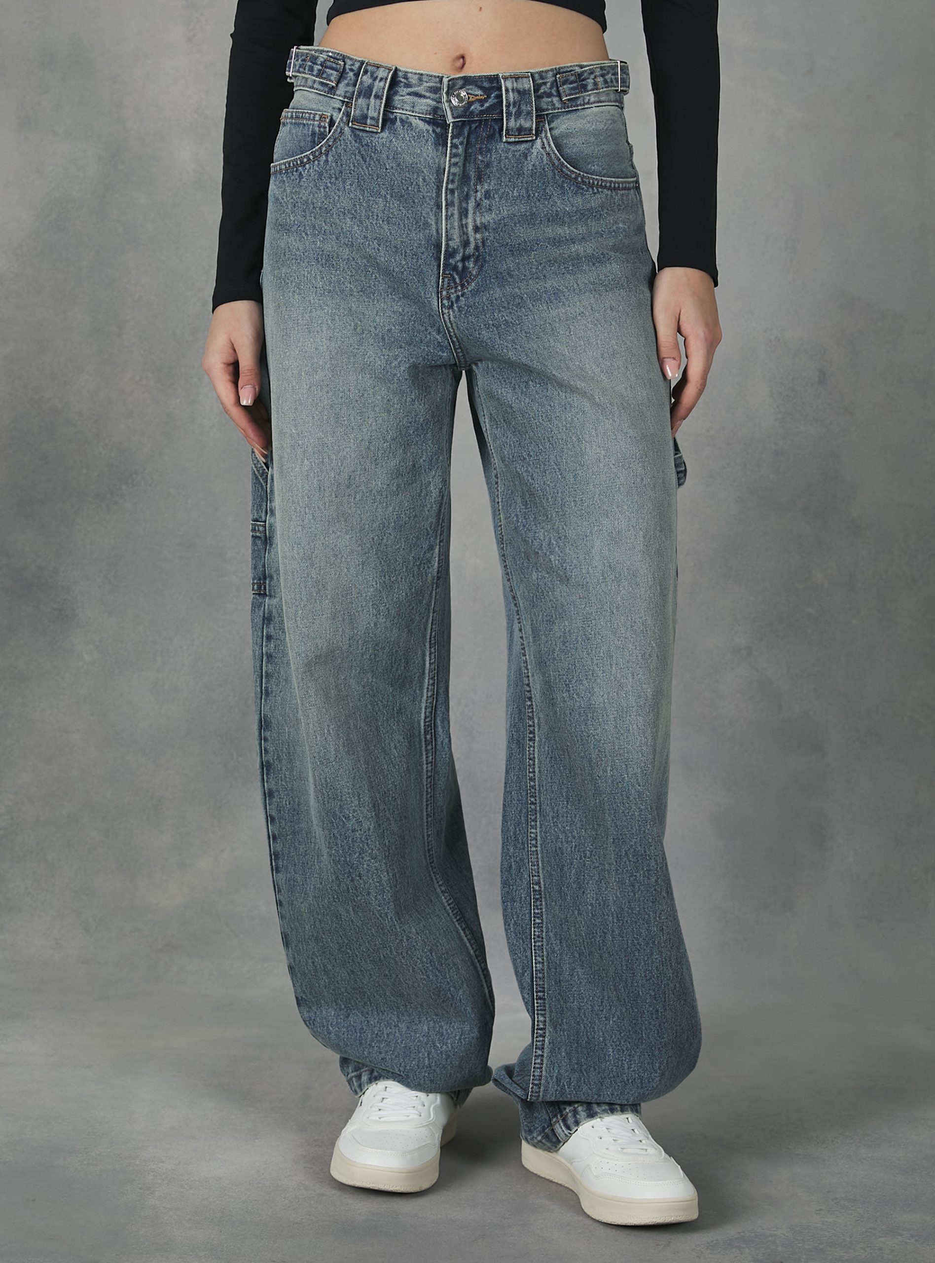Alcott Produktsicherheit D006 Azure Frauen Jeans Baggy Fit Carpenter Jeans – 2