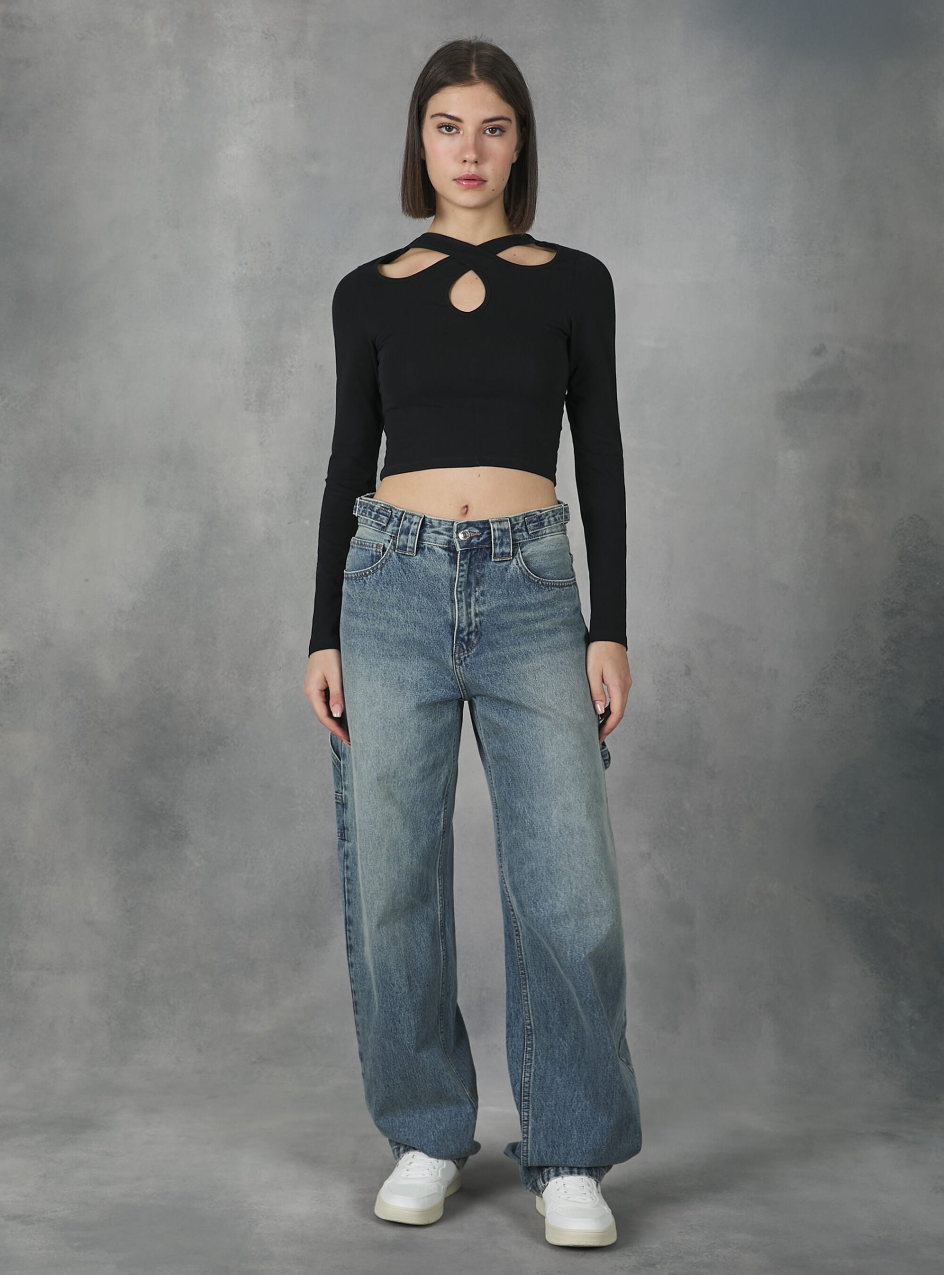 Alcott Produktsicherheit D006 Azure Frauen Jeans Baggy Fit Carpenter Jeans – 1