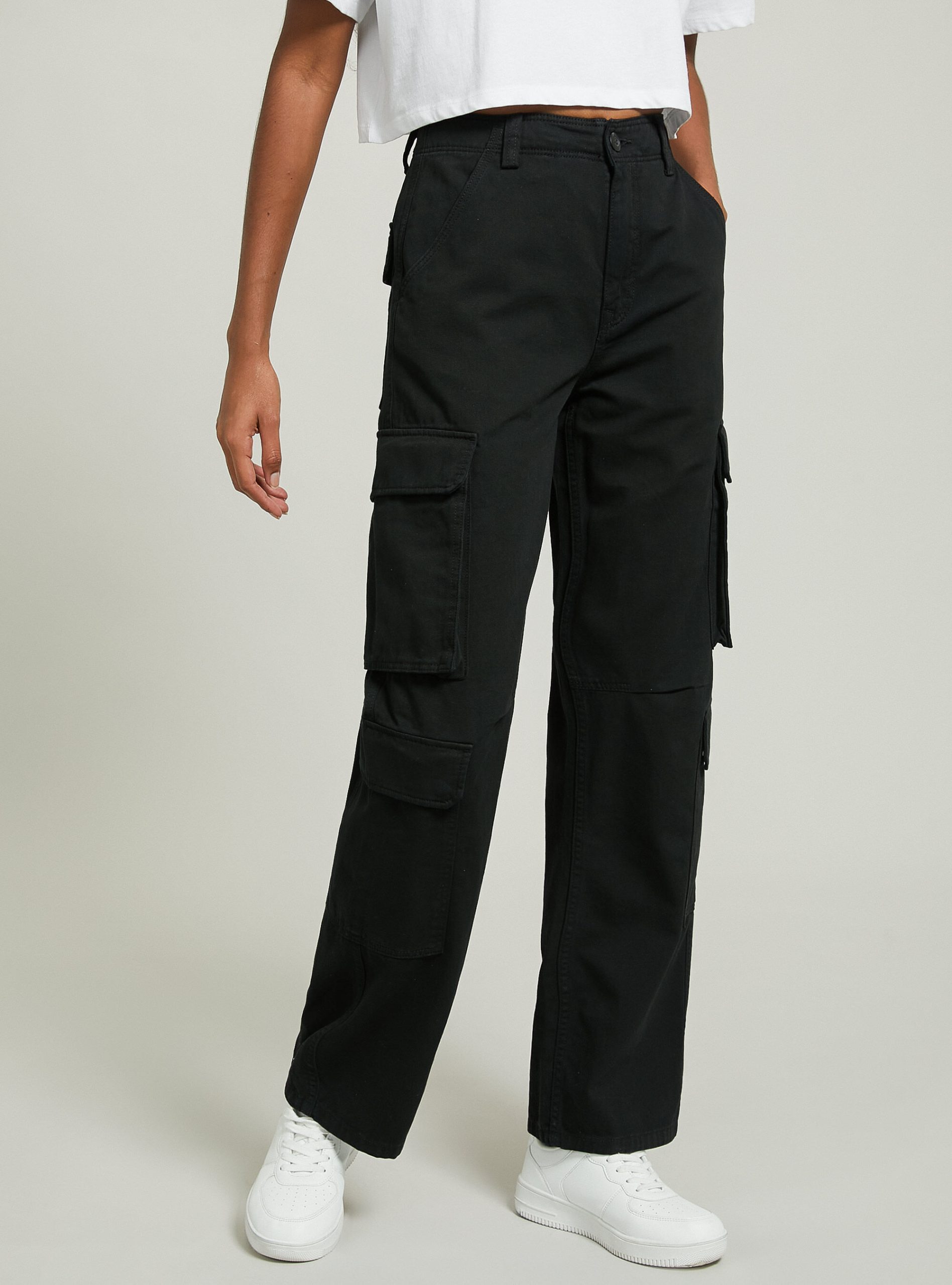 Alcott Qualität Hosen Bk1 Black Frauen Multicargo Twill Trousers – 2
