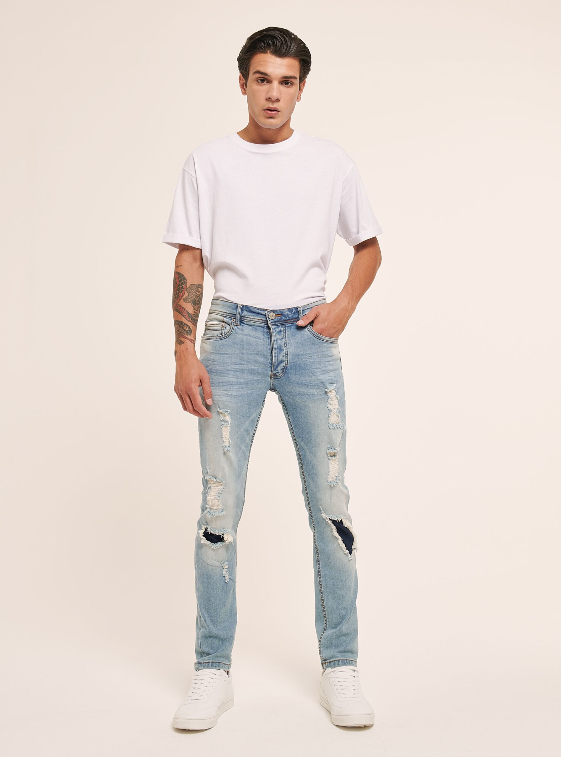 Alcott Skinny-Fit-Jeans Mit Rissen Sonderangebot C272 Blue Jeans Männer – 1