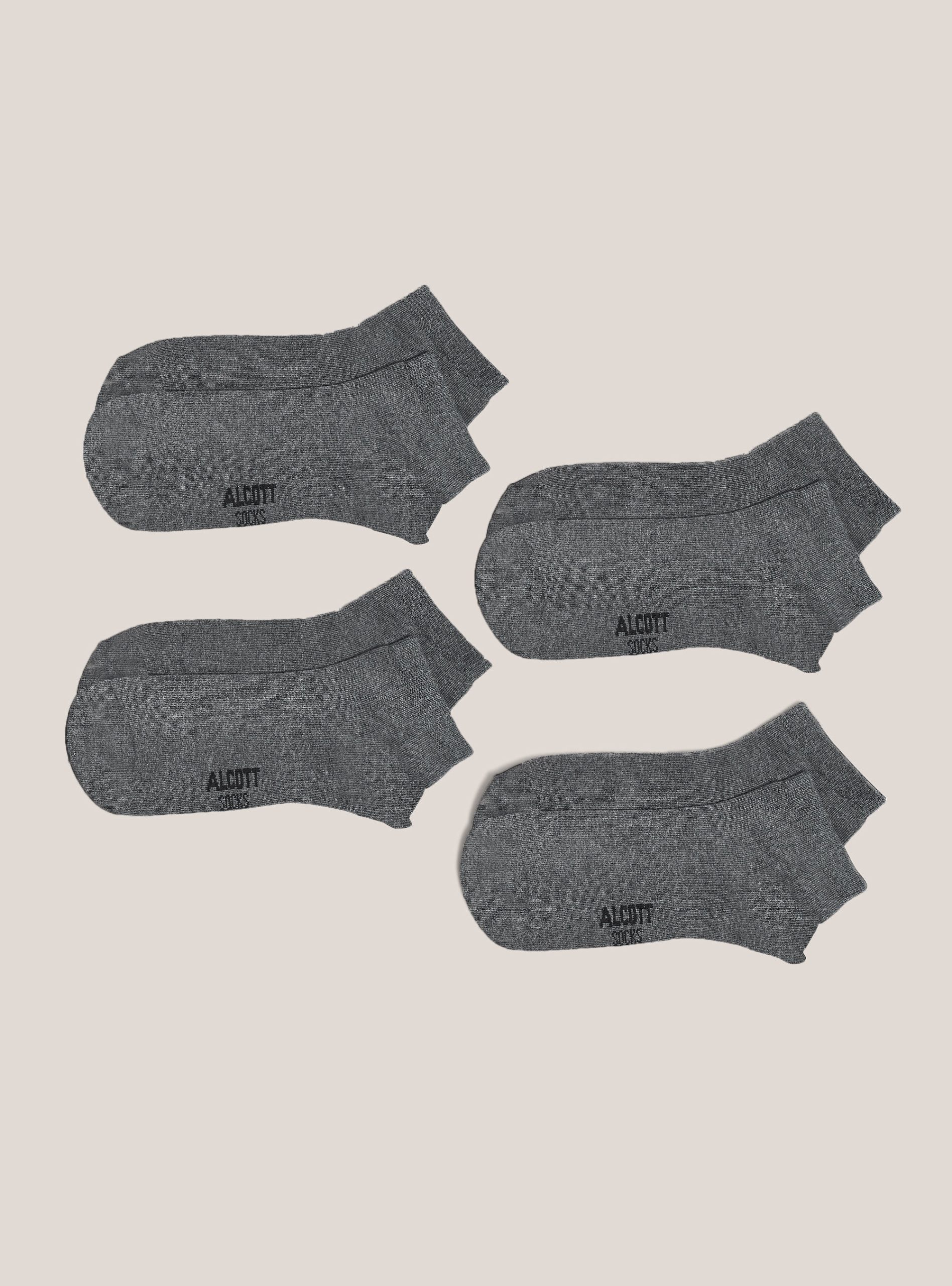 Alcott Socken Set Of 4 Pairs Of Plain Basic Socks Männer Mgy2 Grey Mel Medium Angebot – 1