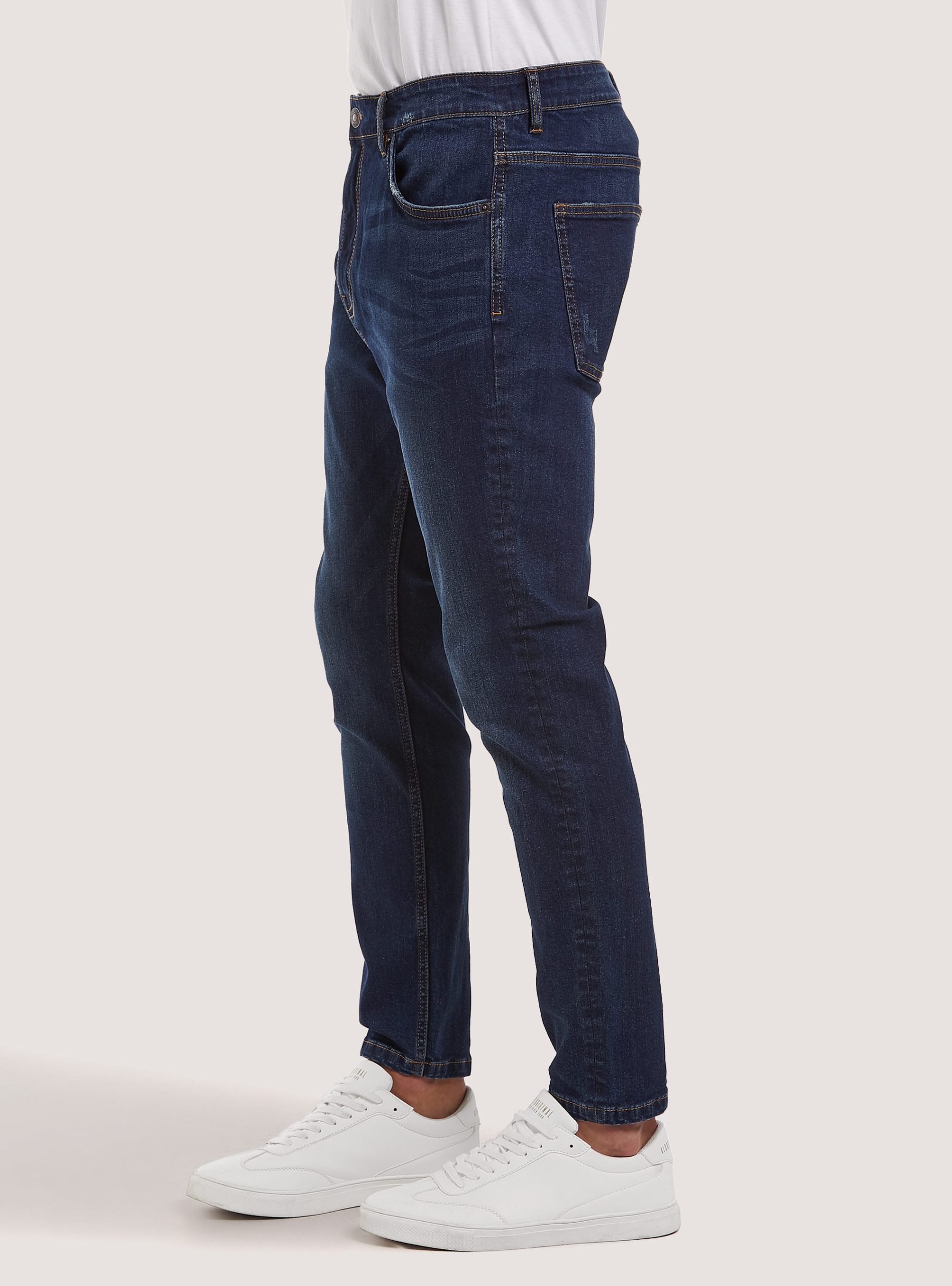 Alcott Stretch Denim Carrot Fit Jeans D002 Medium Dark Blue Jeans Männer Tiefstpreis – 2