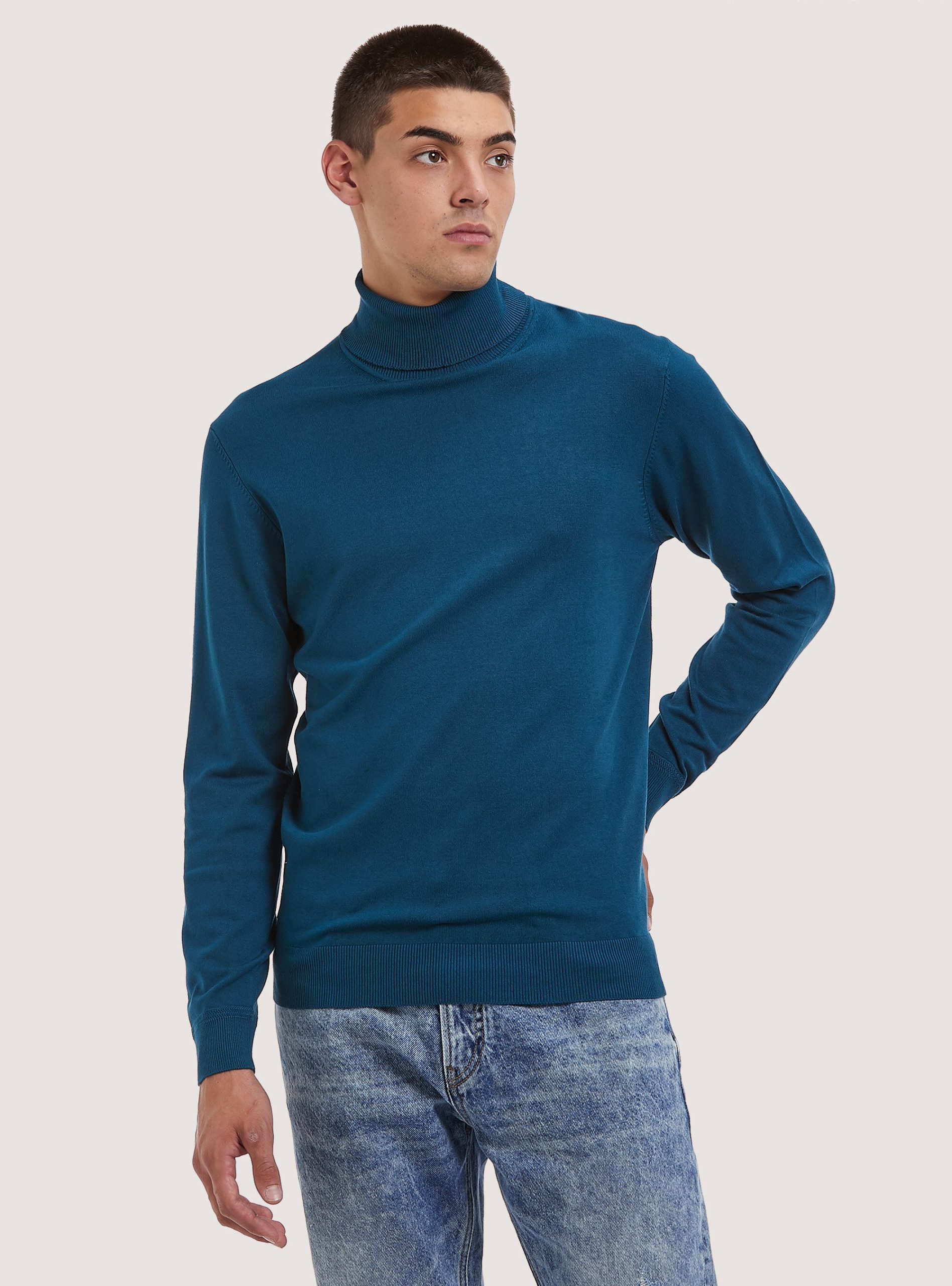 Alcott Strickwaren Plain-Coloured Turtleneck Pullover Technologie Männer Ob2 Blue Oil Med. – 1