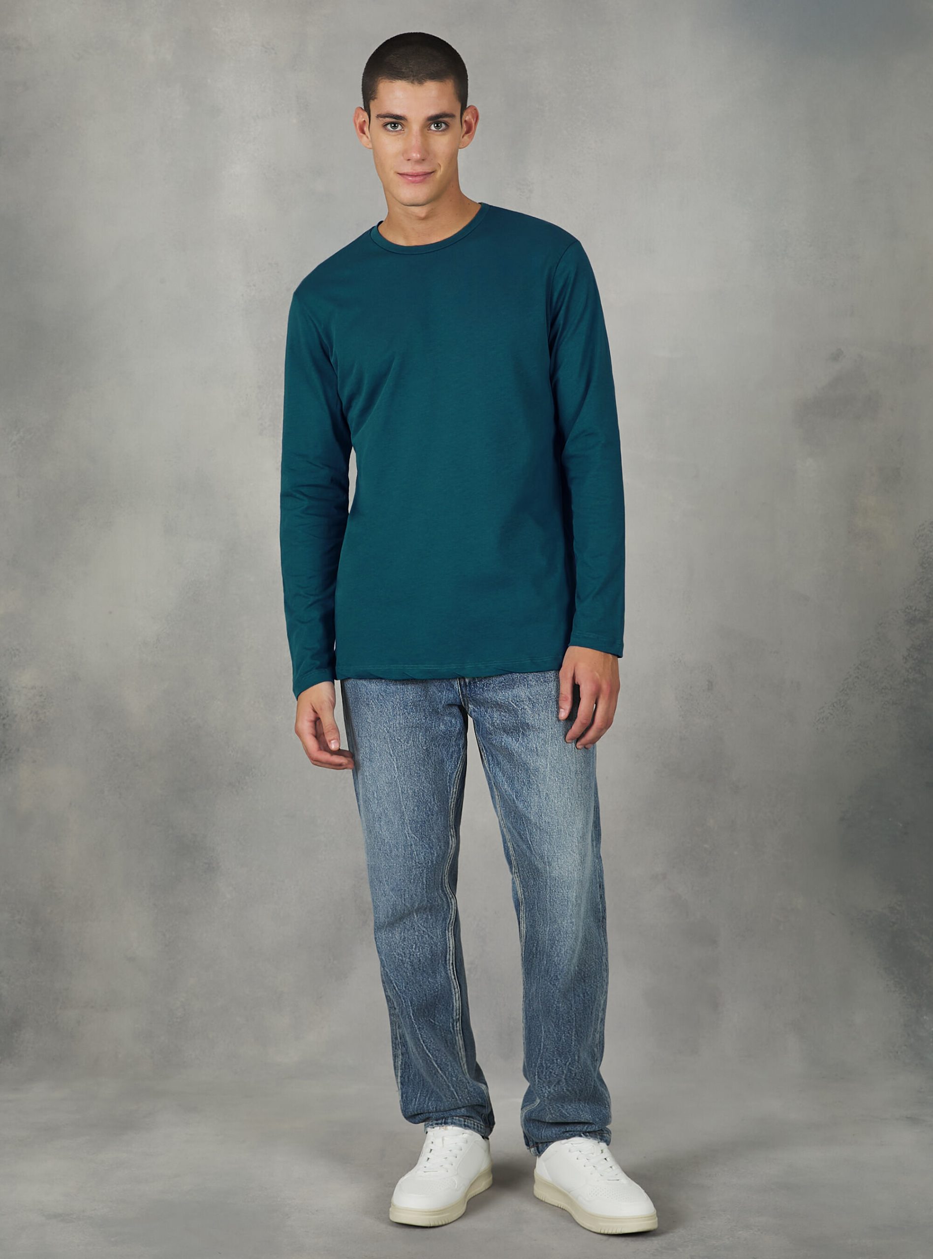 Alcott T-Shirts Ob2 Blue Oil Med. Kaufen Long-Sleeved Cotton T-Shirt Männer – 2