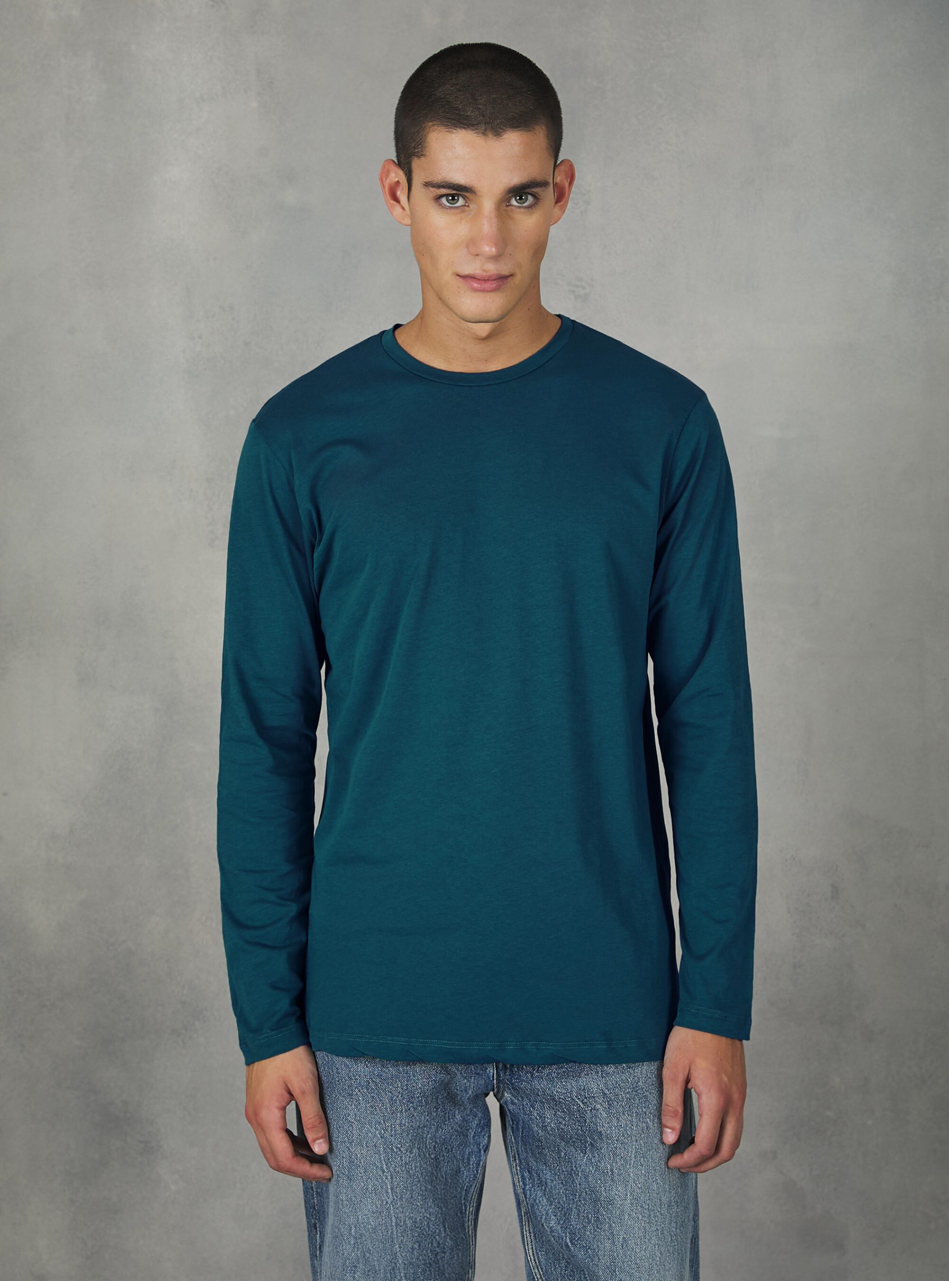 Alcott T-Shirts Ob2 Blue Oil Med. Kaufen Long-Sleeved Cotton T-Shirt Männer – 1