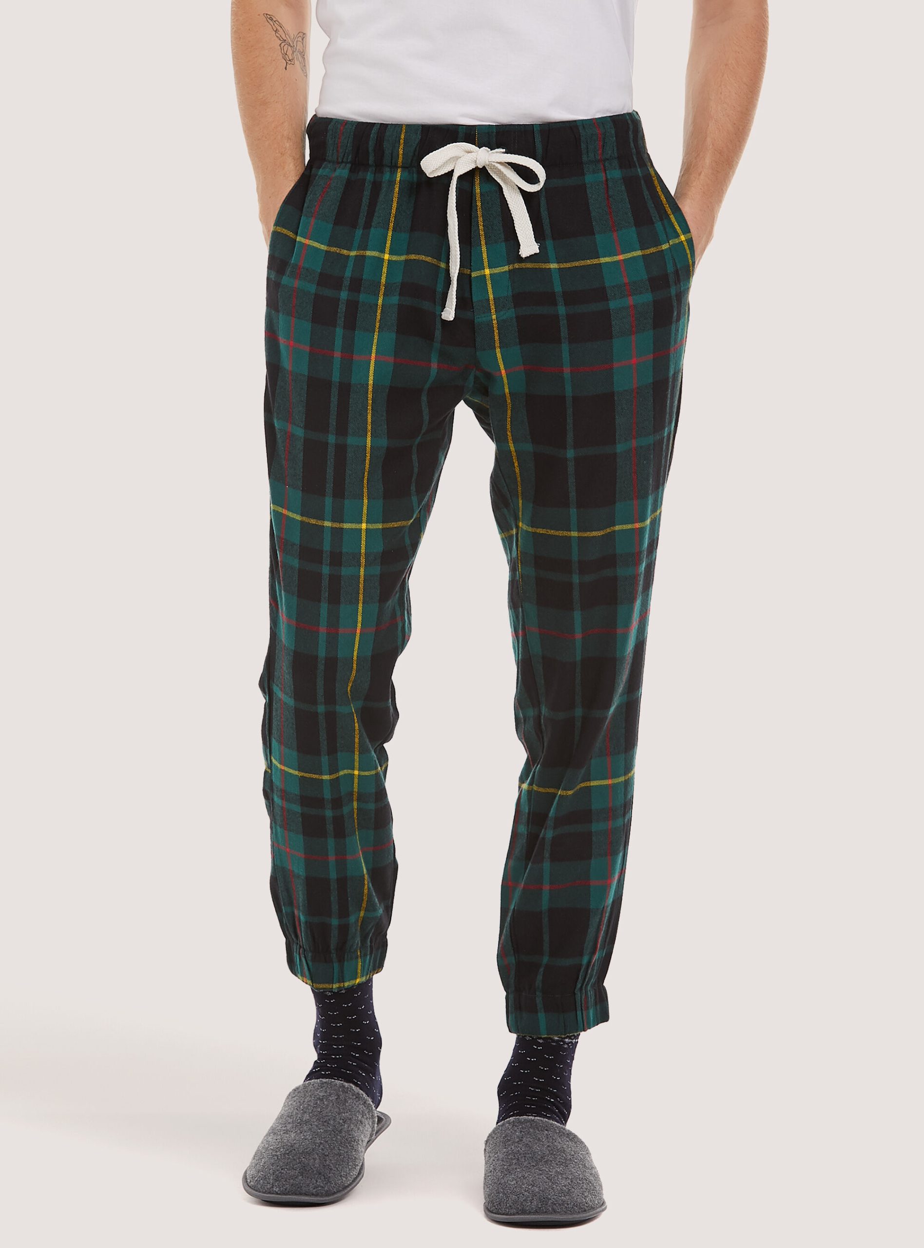 Alcott Tartan Pyjama Trousers Gn1 Green Dark Männer Teuer Hosen – 1
