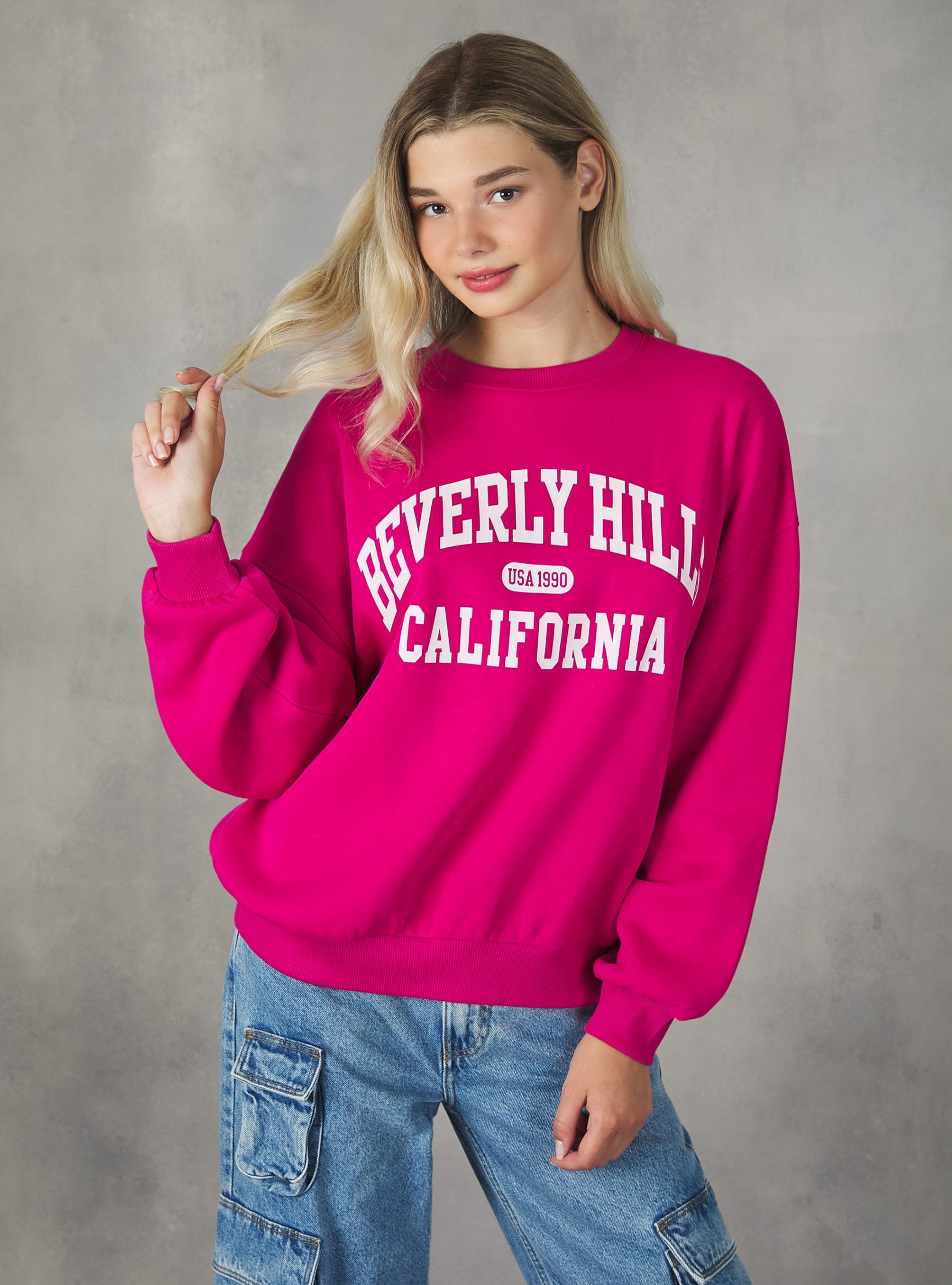 Alcott Verkaufspreis Crewneck College Comfort Fit Sweatshirt Frauen Fx3 Fuxia Light Sweatshirts – 2
