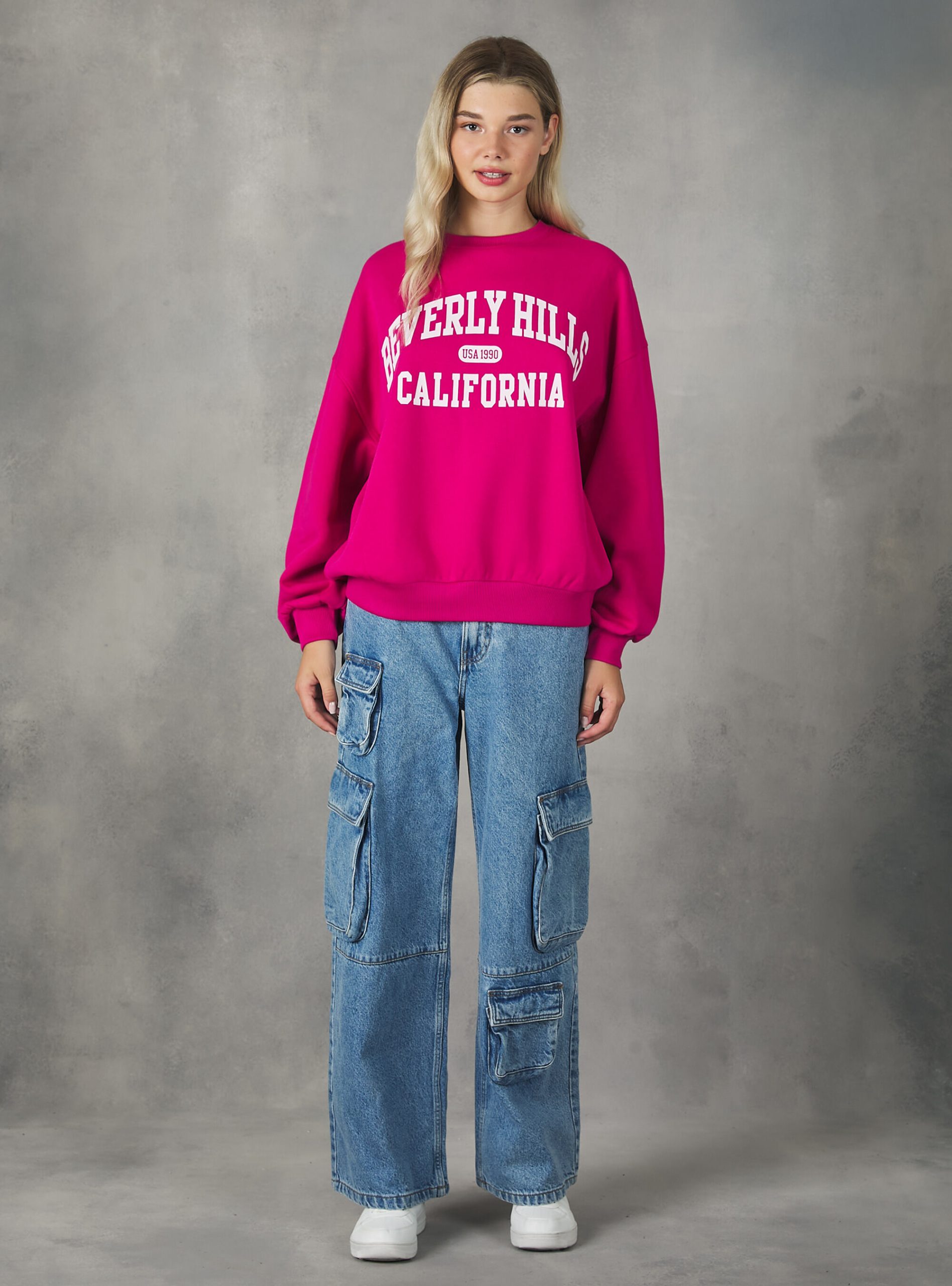 Alcott Verkaufspreis Crewneck College Comfort Fit Sweatshirt Frauen Fx3 Fuxia Light Sweatshirts – 1