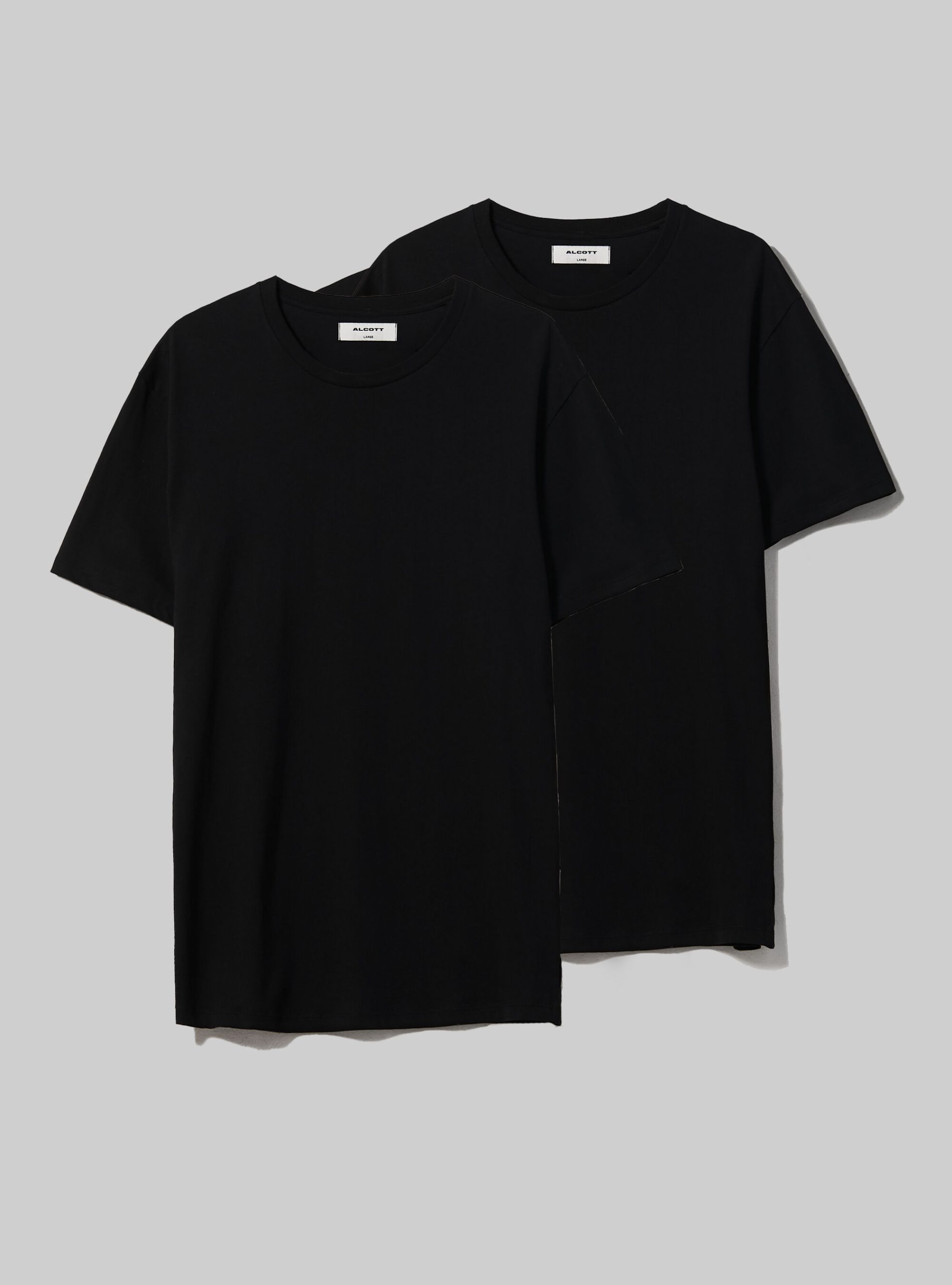 Angebot Bk1 Black Männer Set Of 2 Of Cotton T-Shirts Alcott T-Shirts – 2