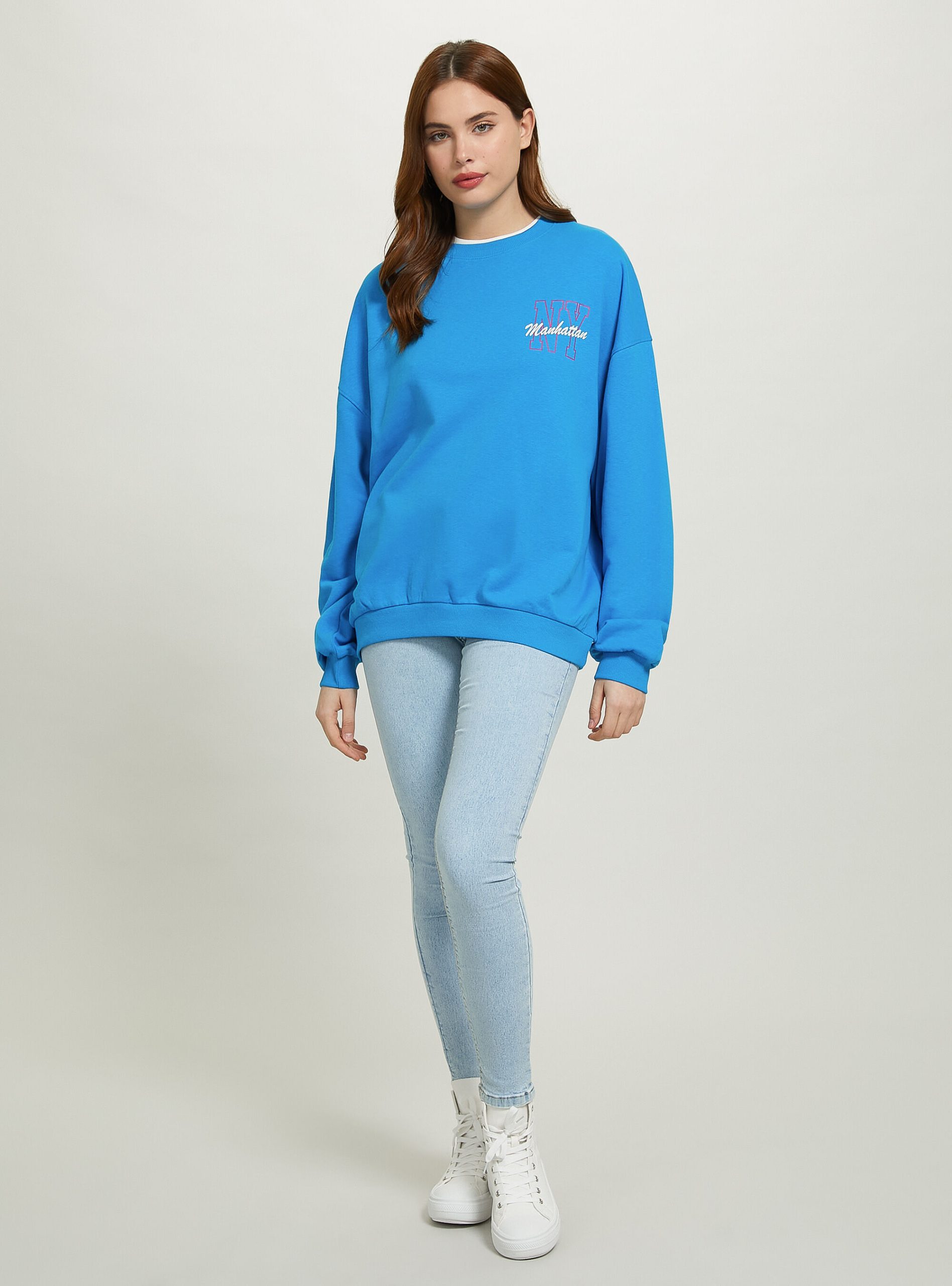 Az2 Azzurre Medium Frauen Alcott Oversize Sweatshirt With Print Zufrieden Sweatshirts – 2