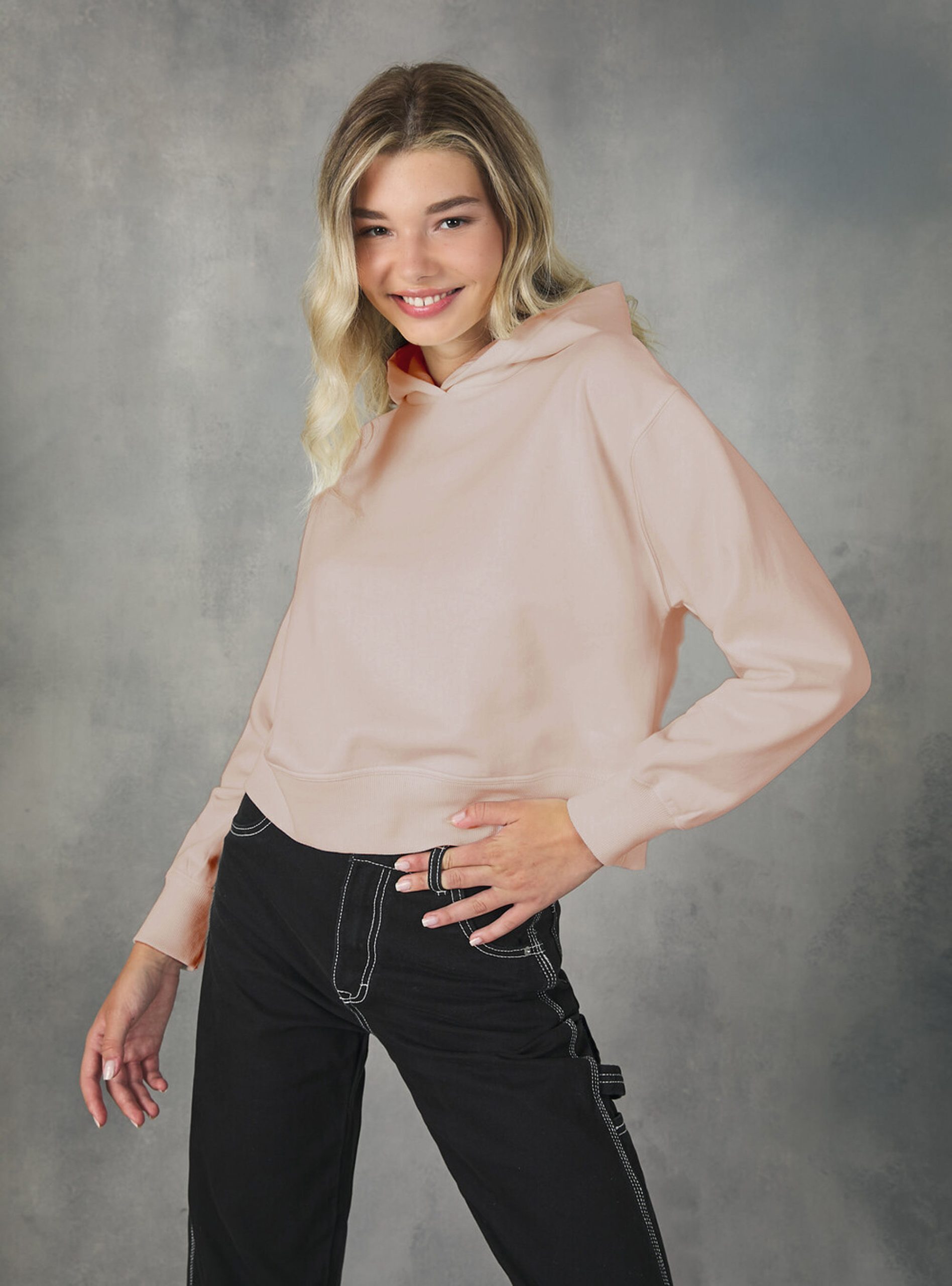 Billig Bg3 Beige Light Frauen Alcott Sweatshirts Cropped Sweatshirt With Comfort Fit Hood – 2