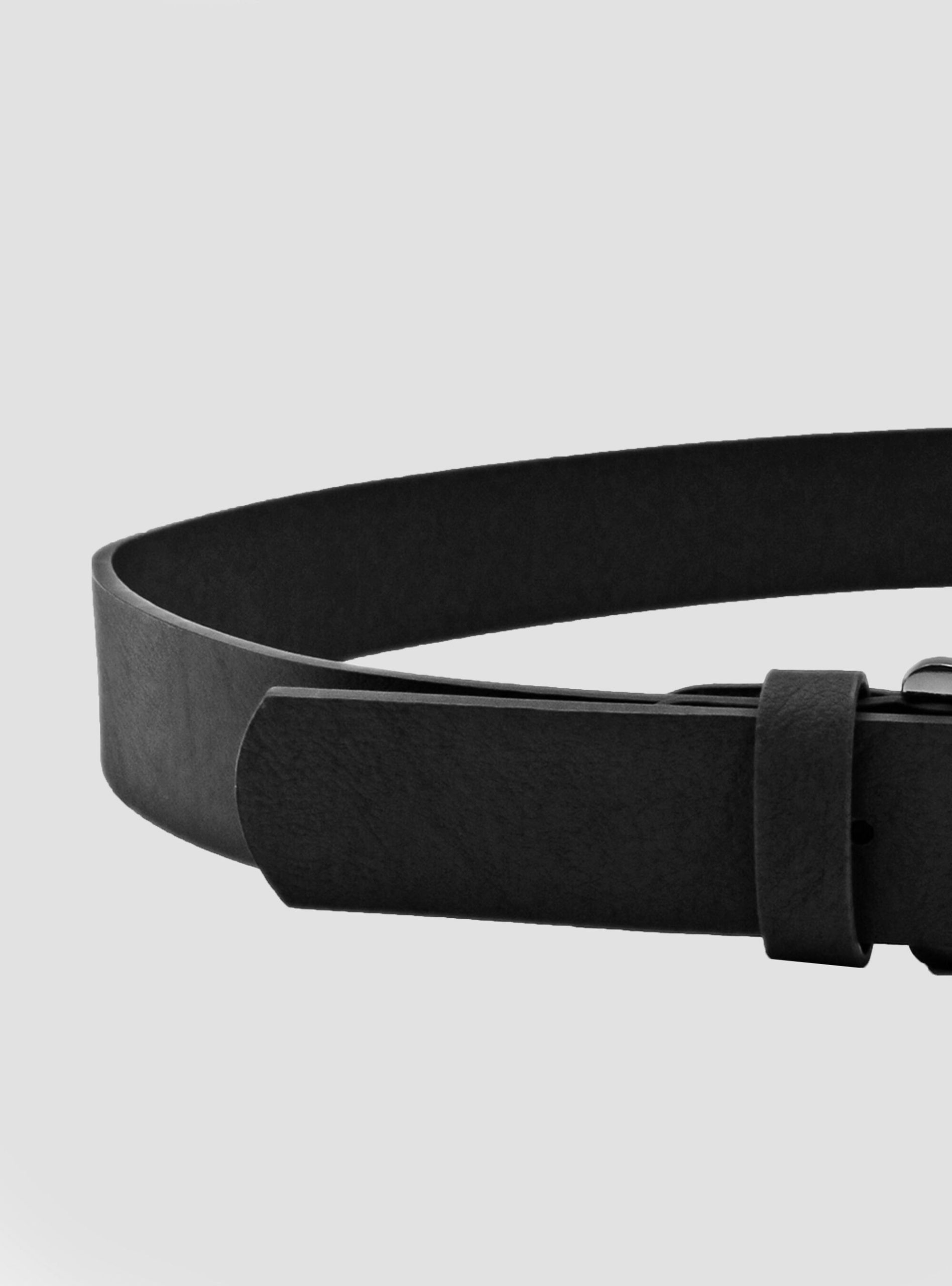 Bk1 Black Gürtel Basic Leather-Effect Belt Männer Reduzierter Preis Alcott – 2
