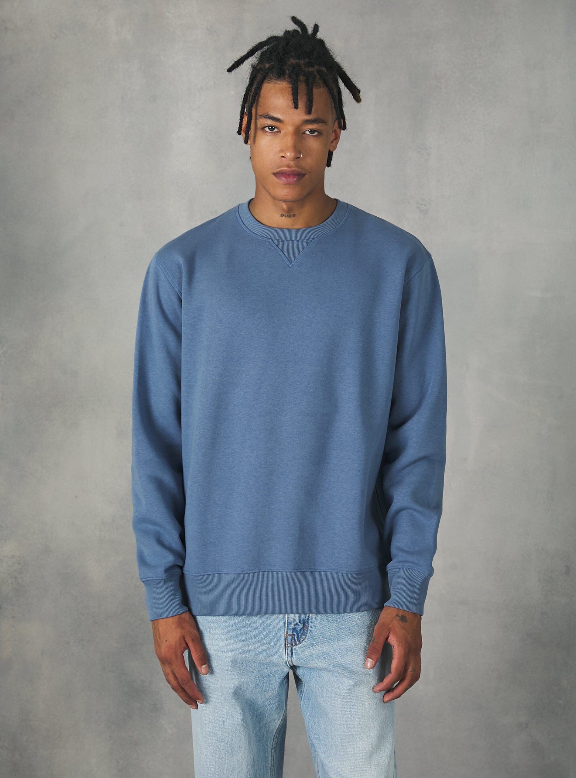 Bl3 Blue Light Männer Sweatshirts Alcott Sonderangebot Plain-Coloured Crew-Neck Sweatshirt – 1