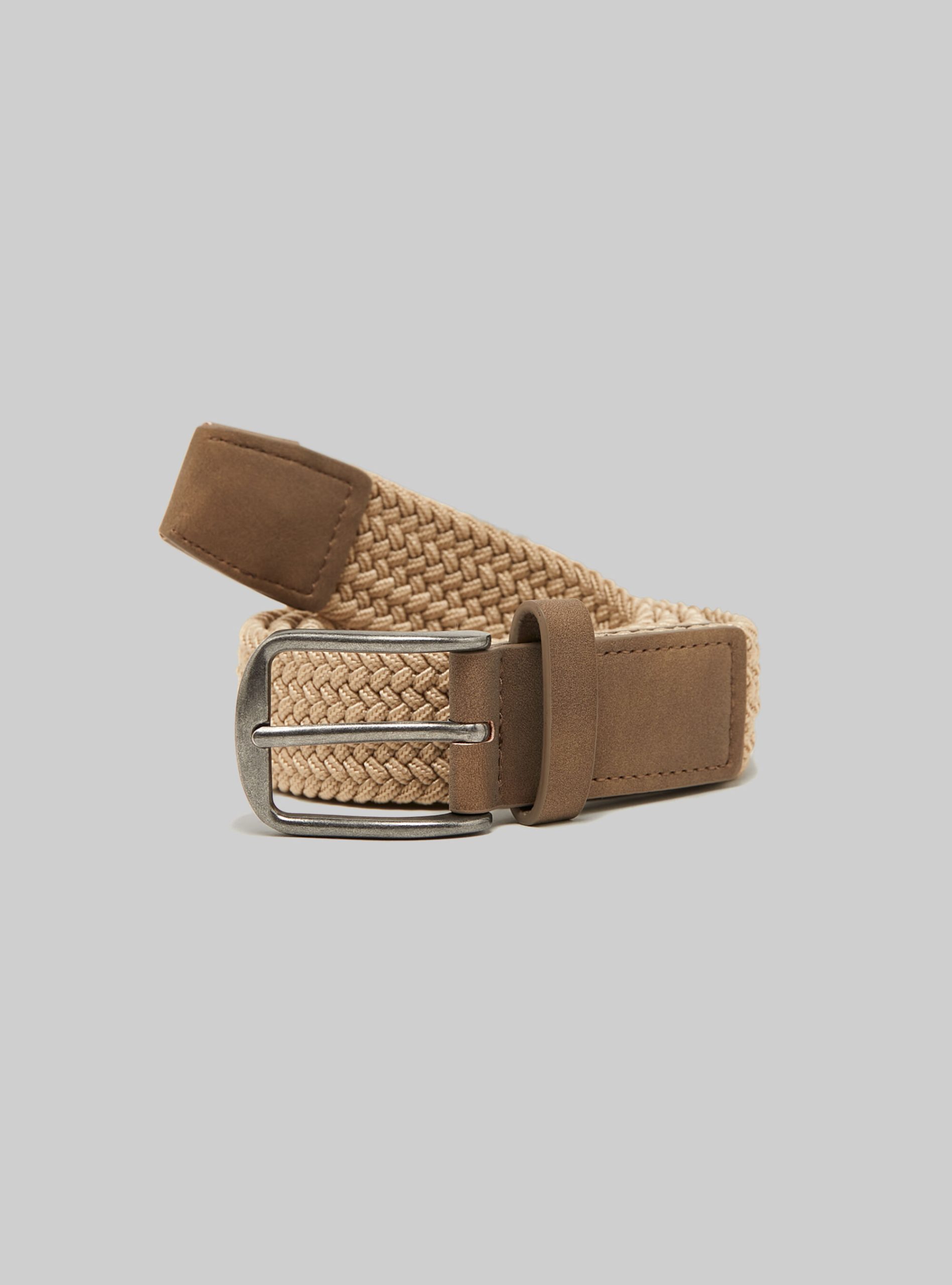 Braided Belt With Rectangular Buckle Gürtel Bestellung Männer Bg2 Beige Medium Alcott – 1