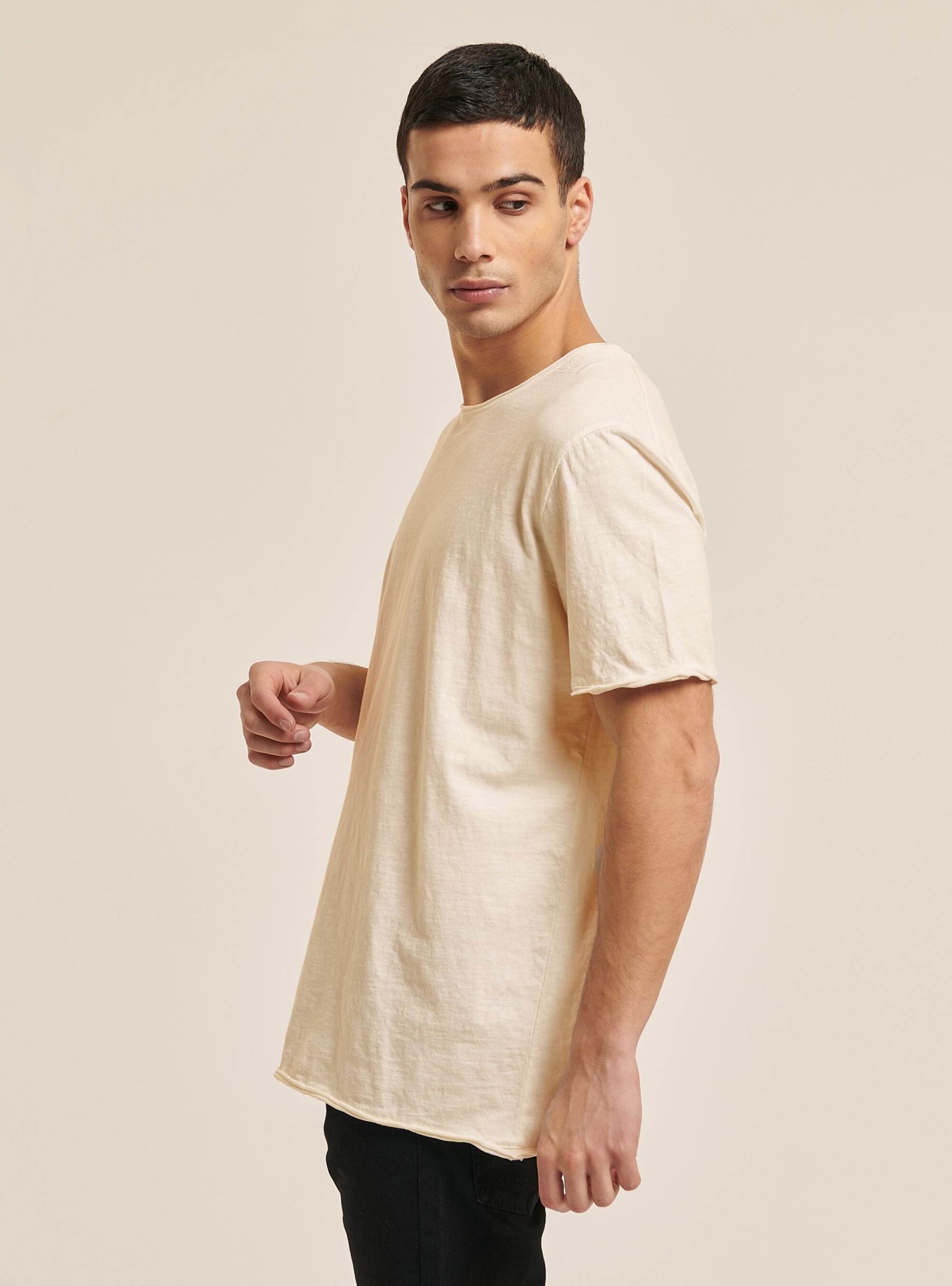 C104 Cream Alcott Produktqualitätssicherung Männer T-Shirts Einfarbiges T-Shirt Aus Baumwolle – 1
