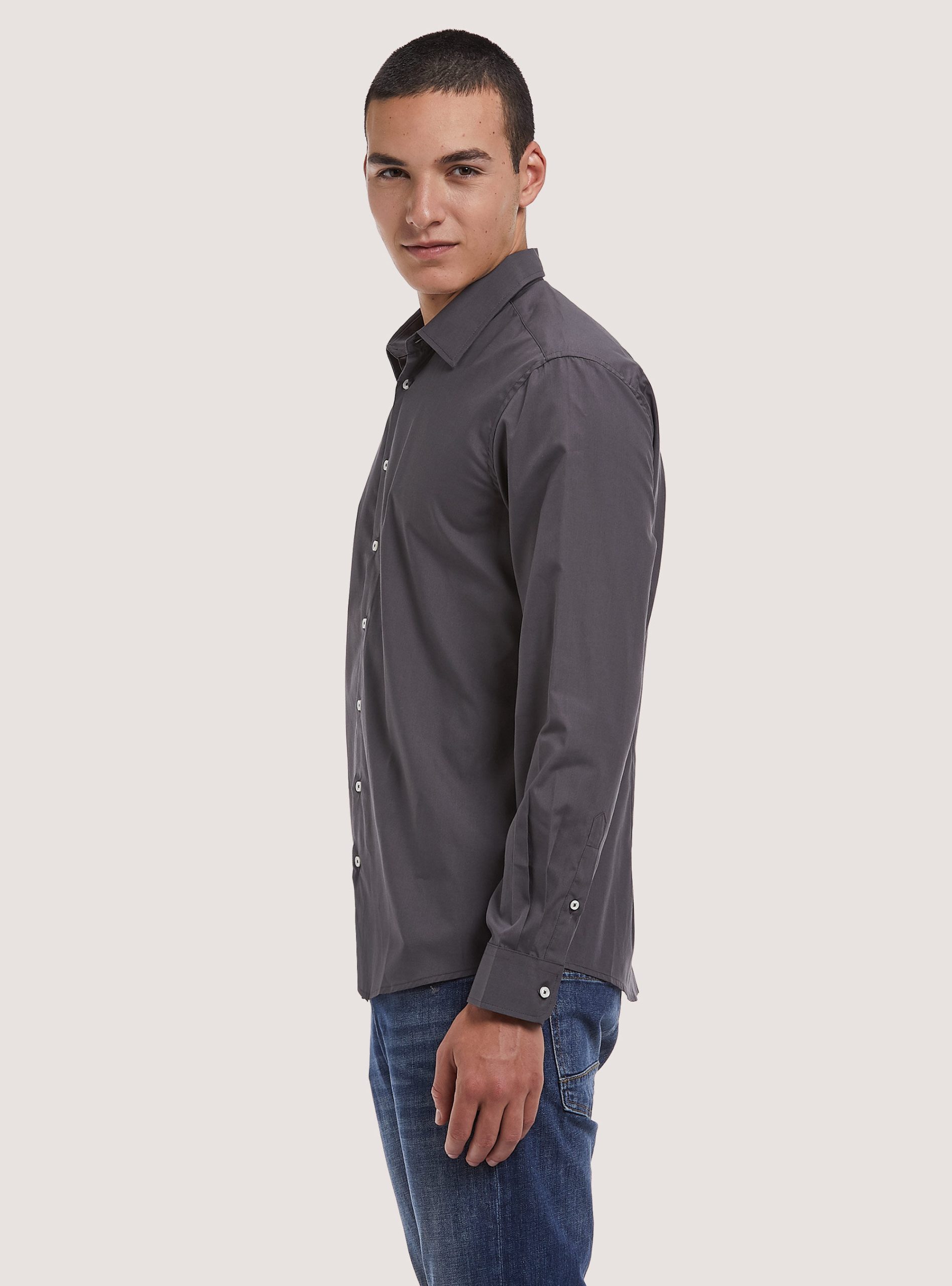 C167 Grey Alcott Männer Plain-Coloured Long-Sleeved Shirt Produktqualitätskontrolle Hemden – 2