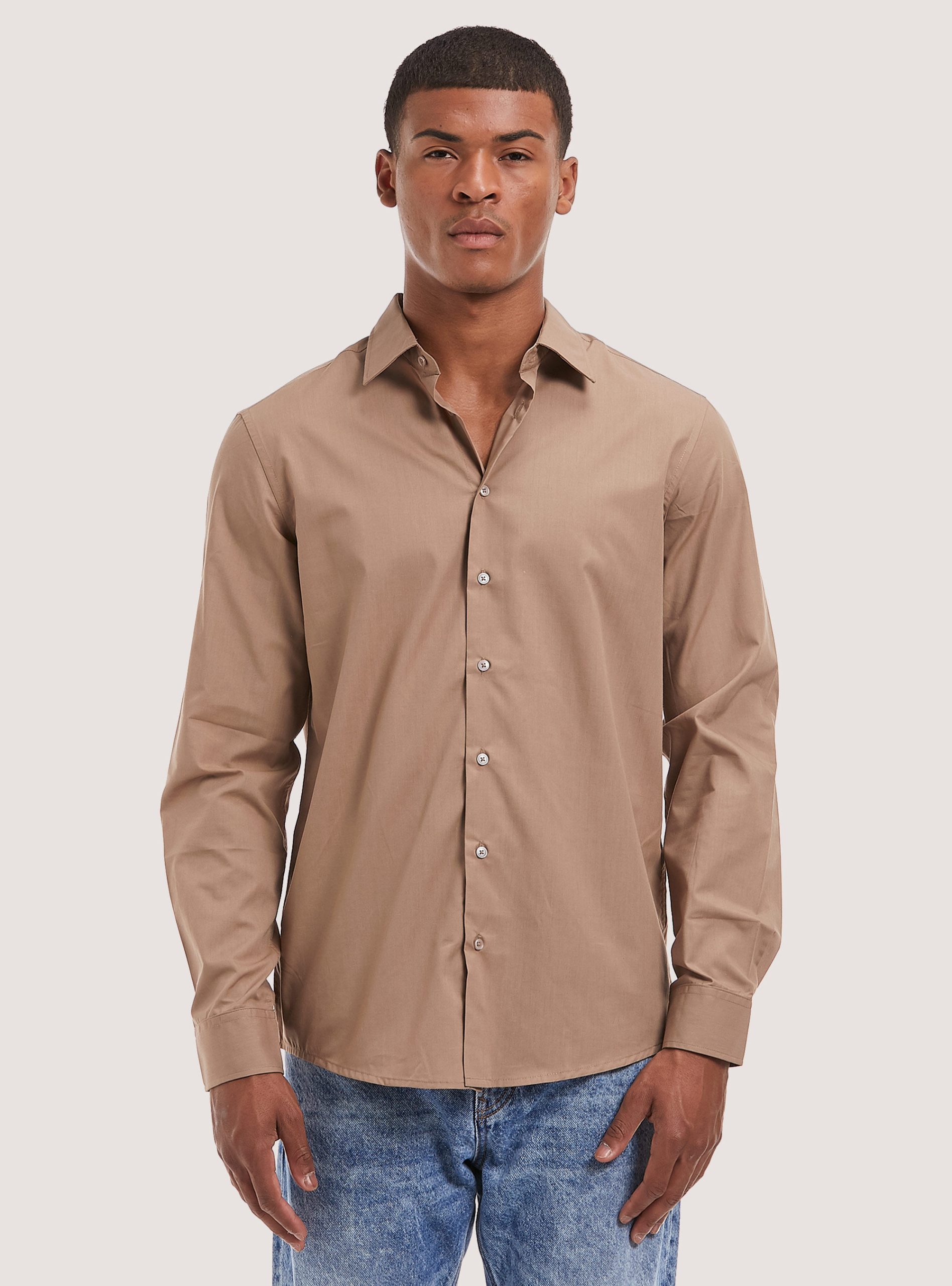 C5620 Camel Männer Alcott Plain-Coloured Long-Sleeved Shirt Sonderrabatt Hemden – 2