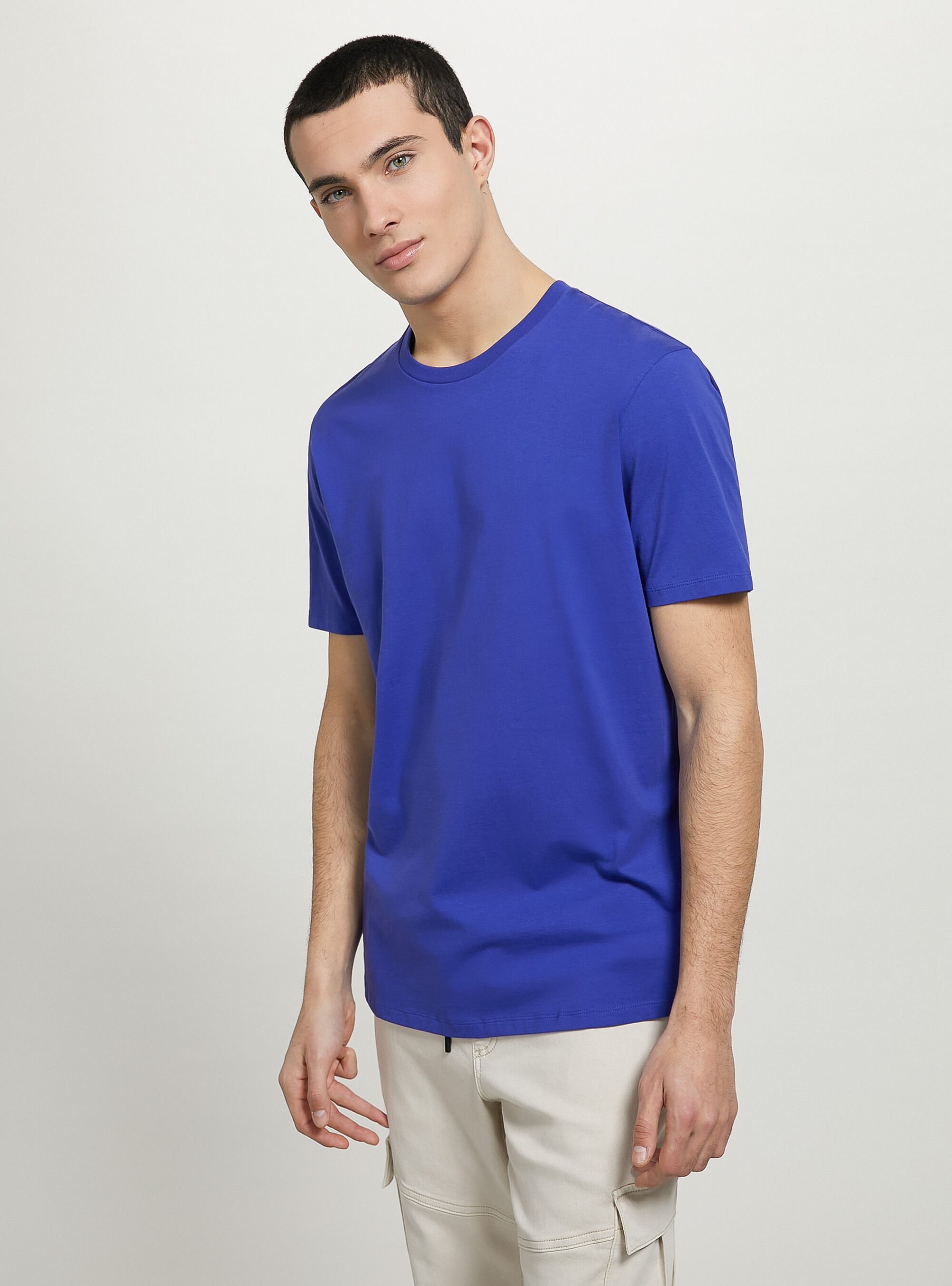 Cotton Crew-Neck T-Shirt Alcott T-Shirts Vi1 Violet Dark Männer Teuer – 2