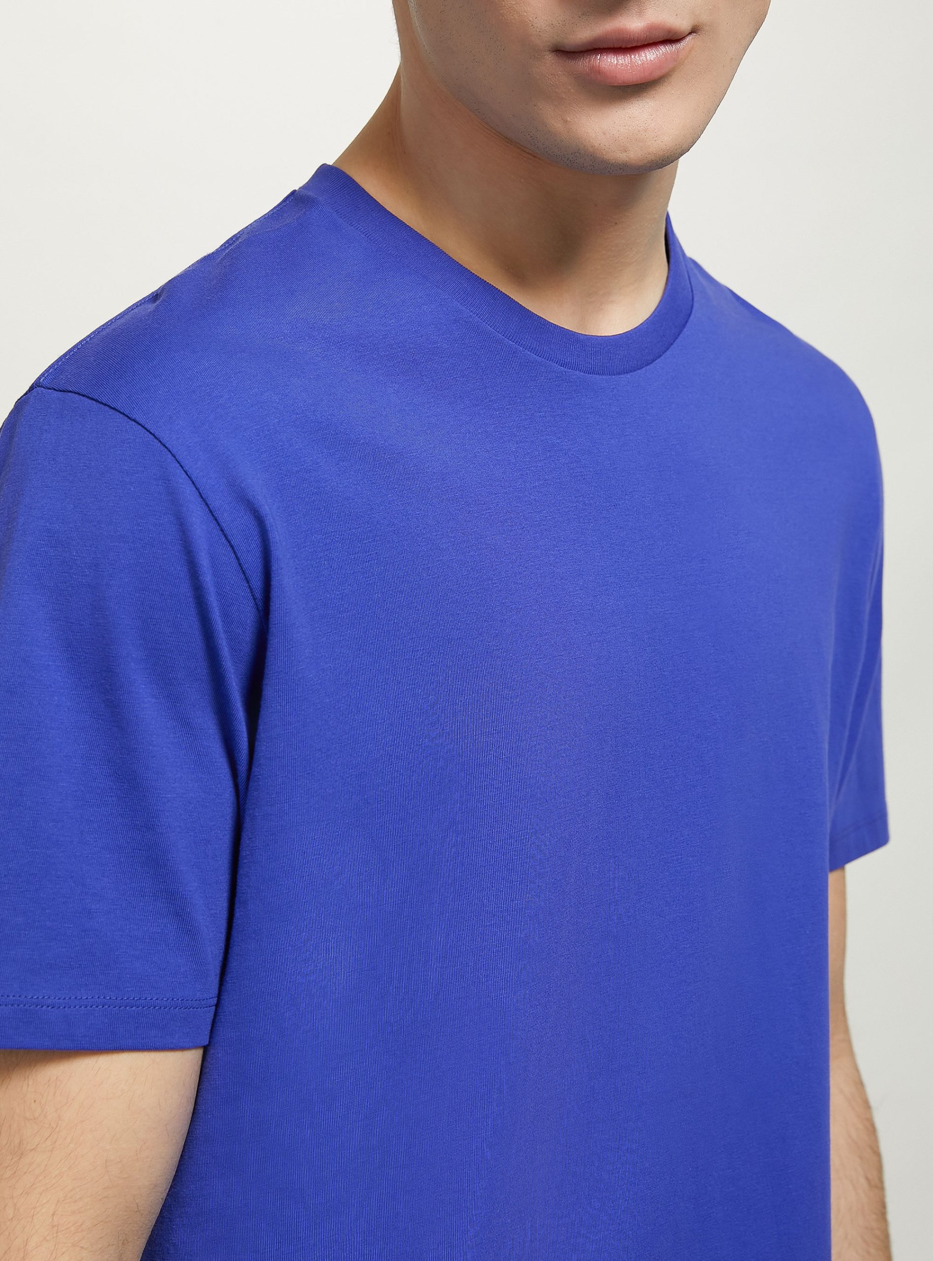 Cotton Crew-Neck T-Shirt Alcott T-Shirts Vi1 Violet Dark Männer Teuer – 1
