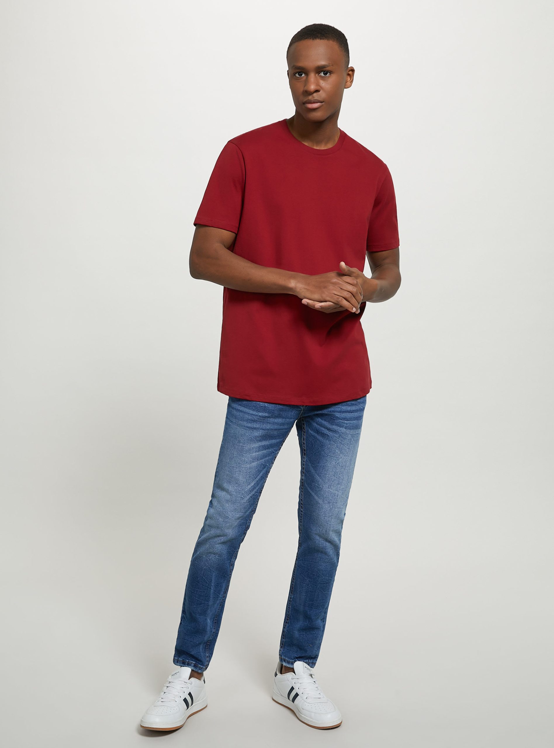 Cotton Crew-Neck T-Shirt Bo2 Bordeaux Medium T-Shirts Preisänderung Alcott Männer – 1