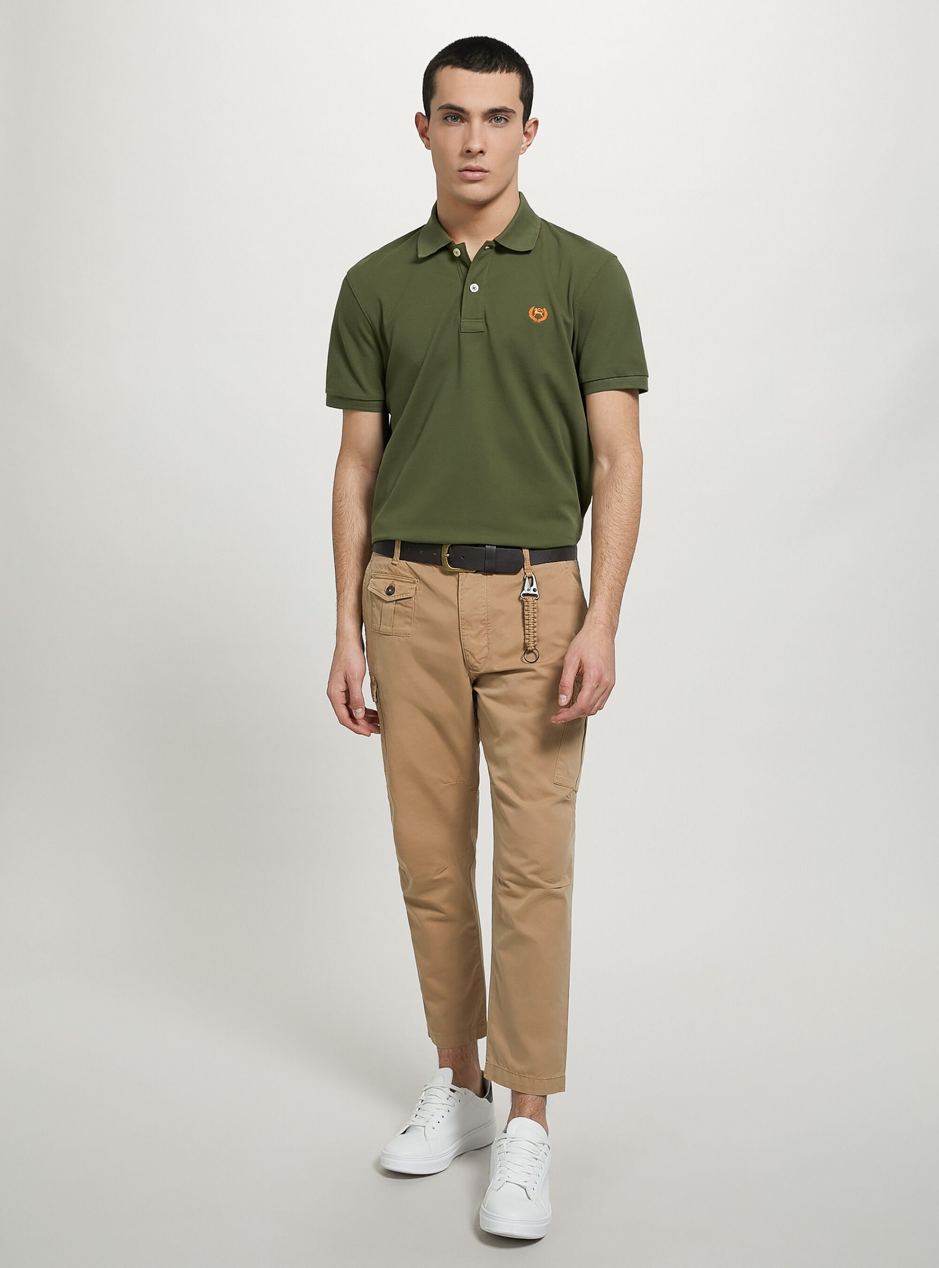Cotton Piqué Polo Shirt With Embroidery Handhabung Alcott Männer Polo Ky2 Kaky Medium – 2