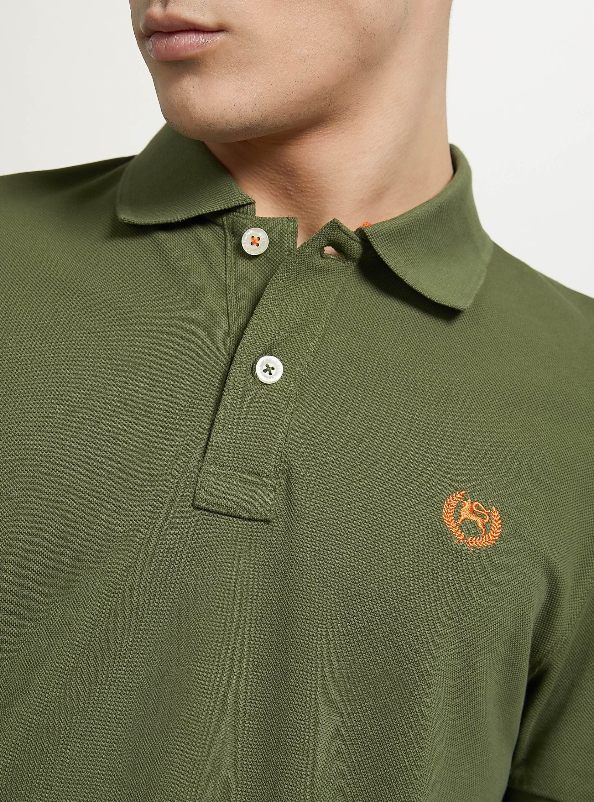 Cotton Piqué Polo Shirt With Embroidery Handhabung Alcott Männer Polo Ky2 Kaky Medium – 1