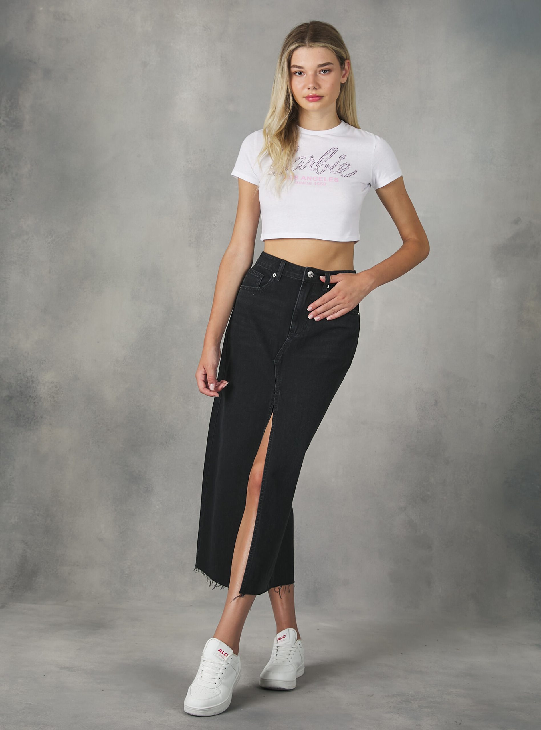 D000 Black Qualität Denim Long Skirt Frauen Röcken Und Shorts Alcott – 1