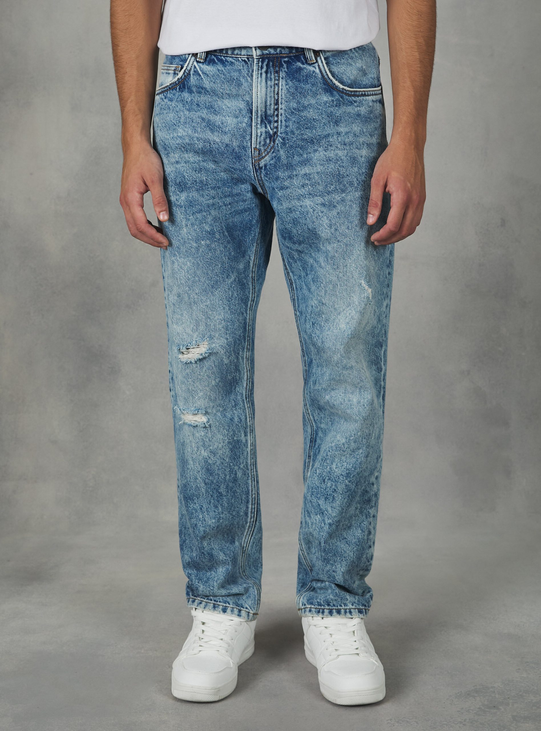 D003 Medium Blue Straight Fit Cotton Jeans Alcott Jeans Prozentualer Rabatt Männer – 1