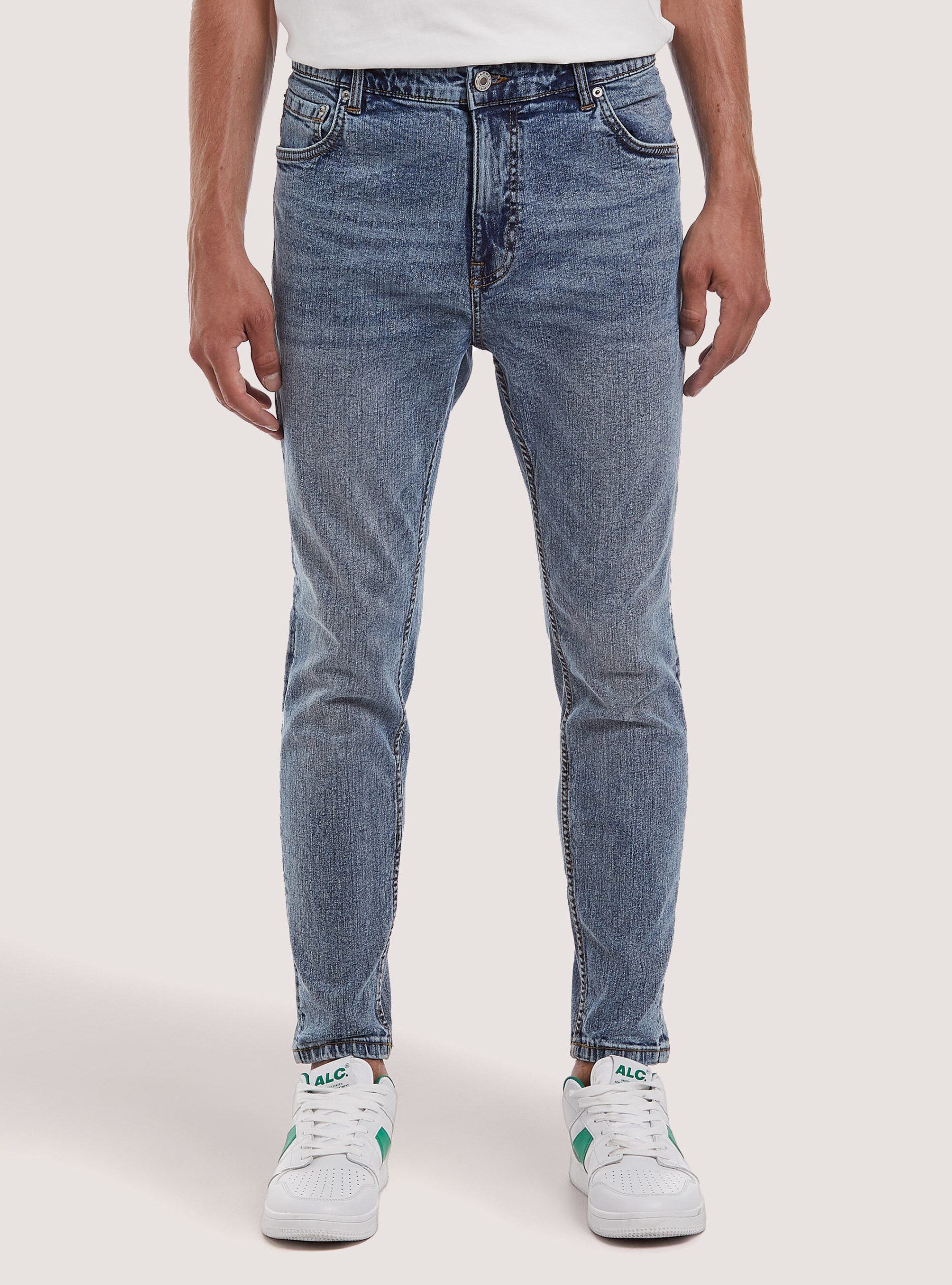 D006 Azure Stretch Denim Carrot Fit Jeans Jeans Günstig Alcott Männer – 1