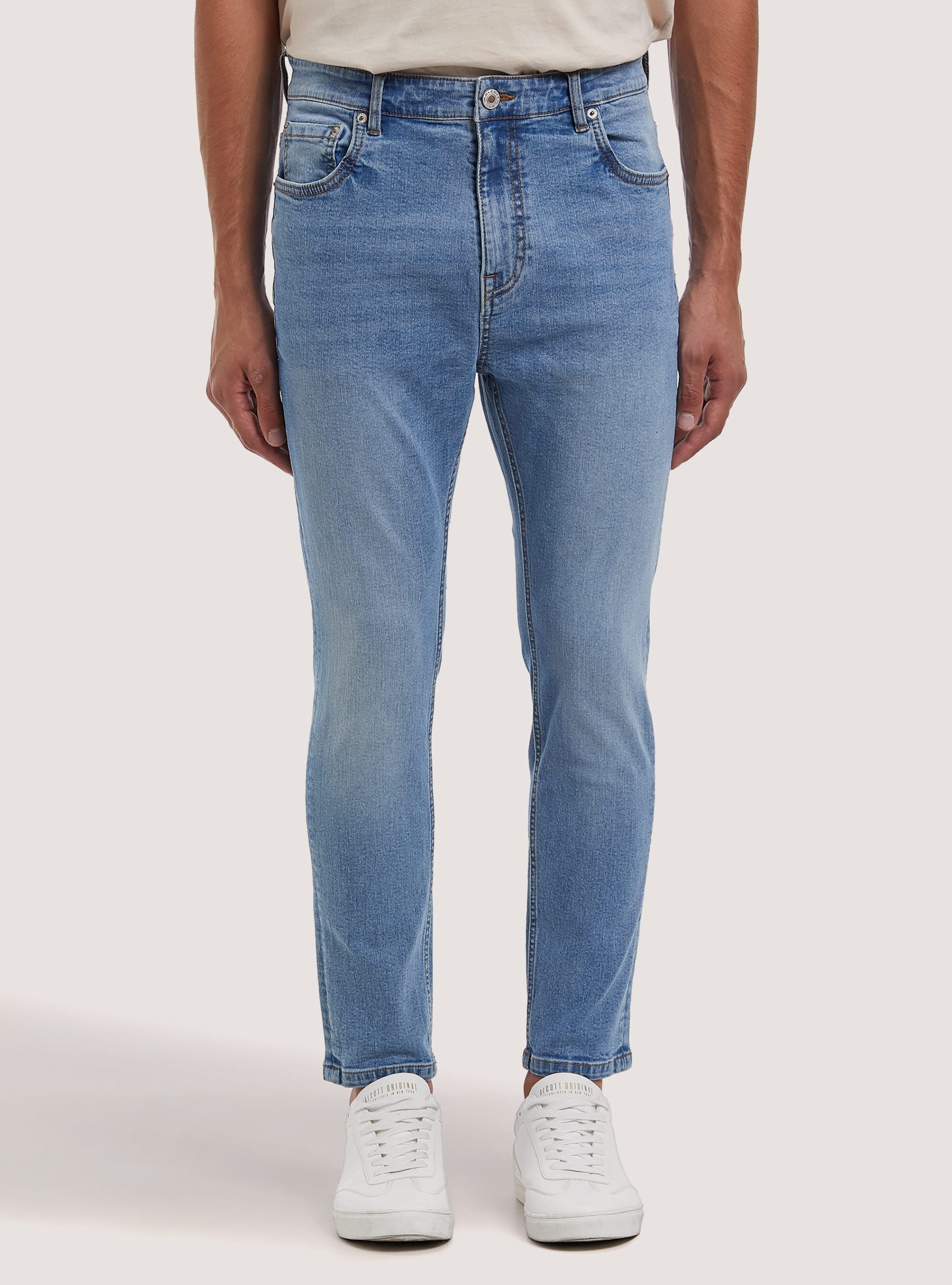 D007 Light Azure Männer Robustheit Alcott Jeans Stretch Denim Carrot Fit Jeans – 1