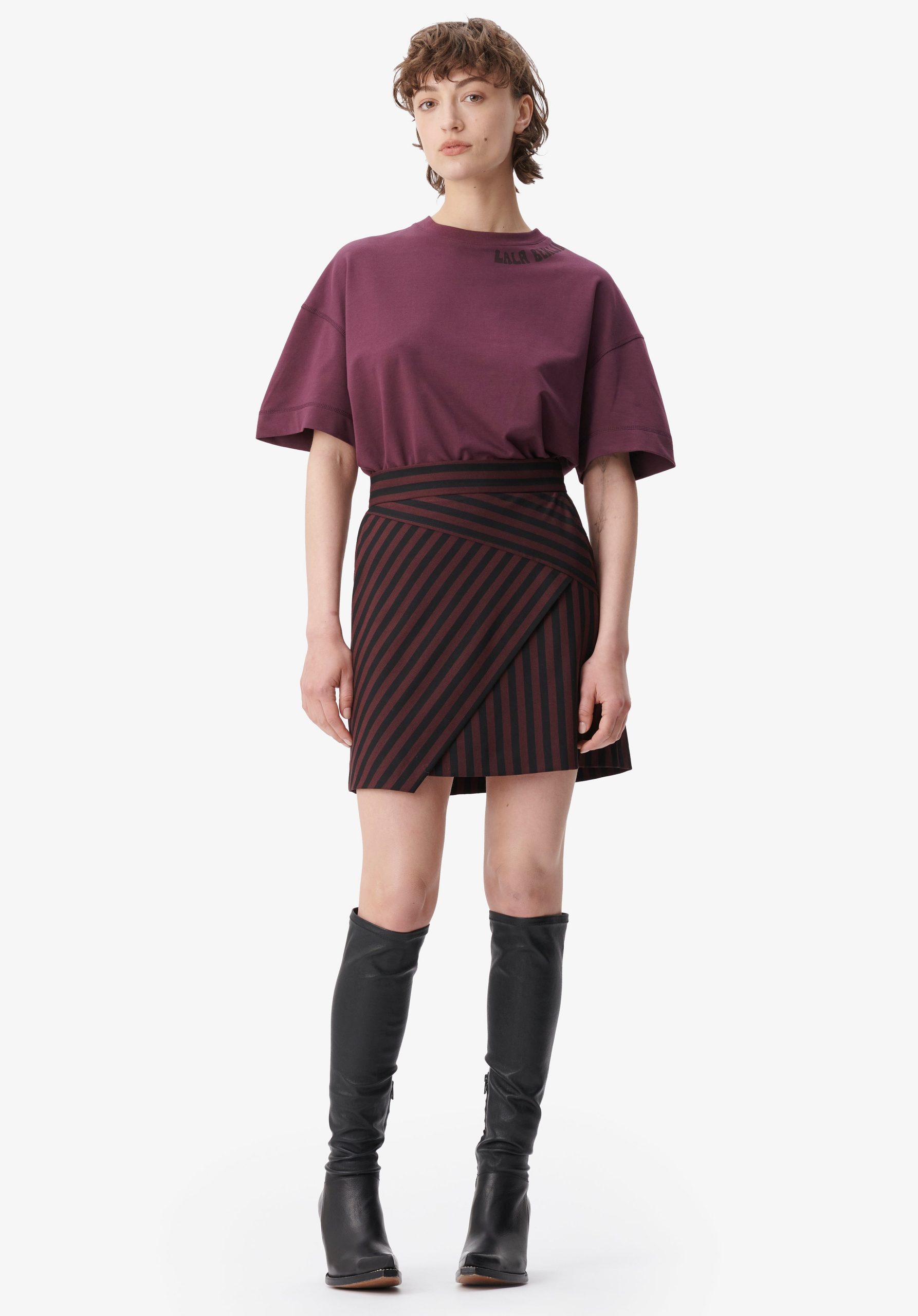 Damen Preis Lala Berlin Hosen & Röcke Skirt Saki Stripe Fudge – 1
