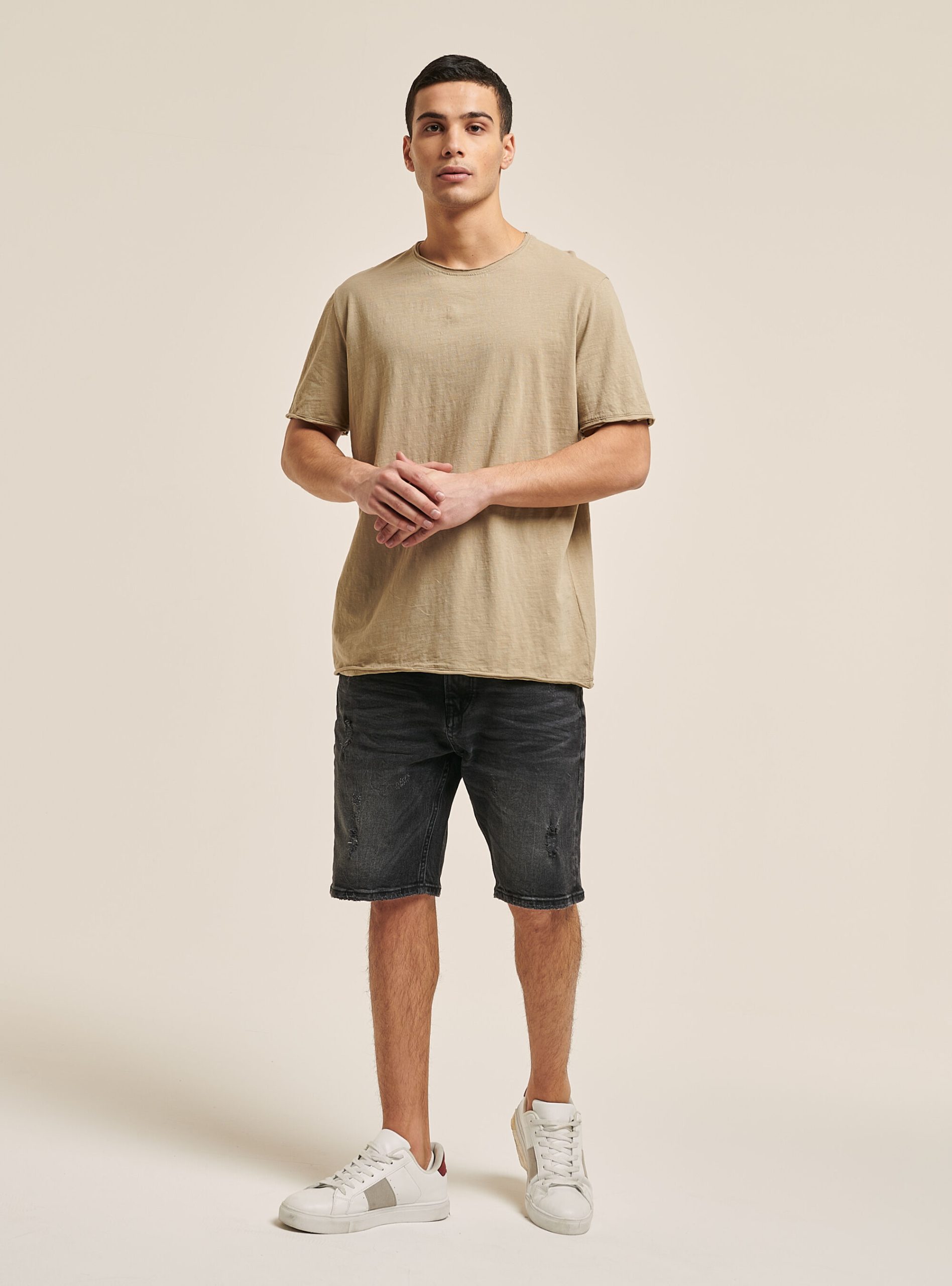 Einfarbiges T-Shirt Aus Baumwolle Alcott Männer Promotion T-Shirts C1150 Sand – 2