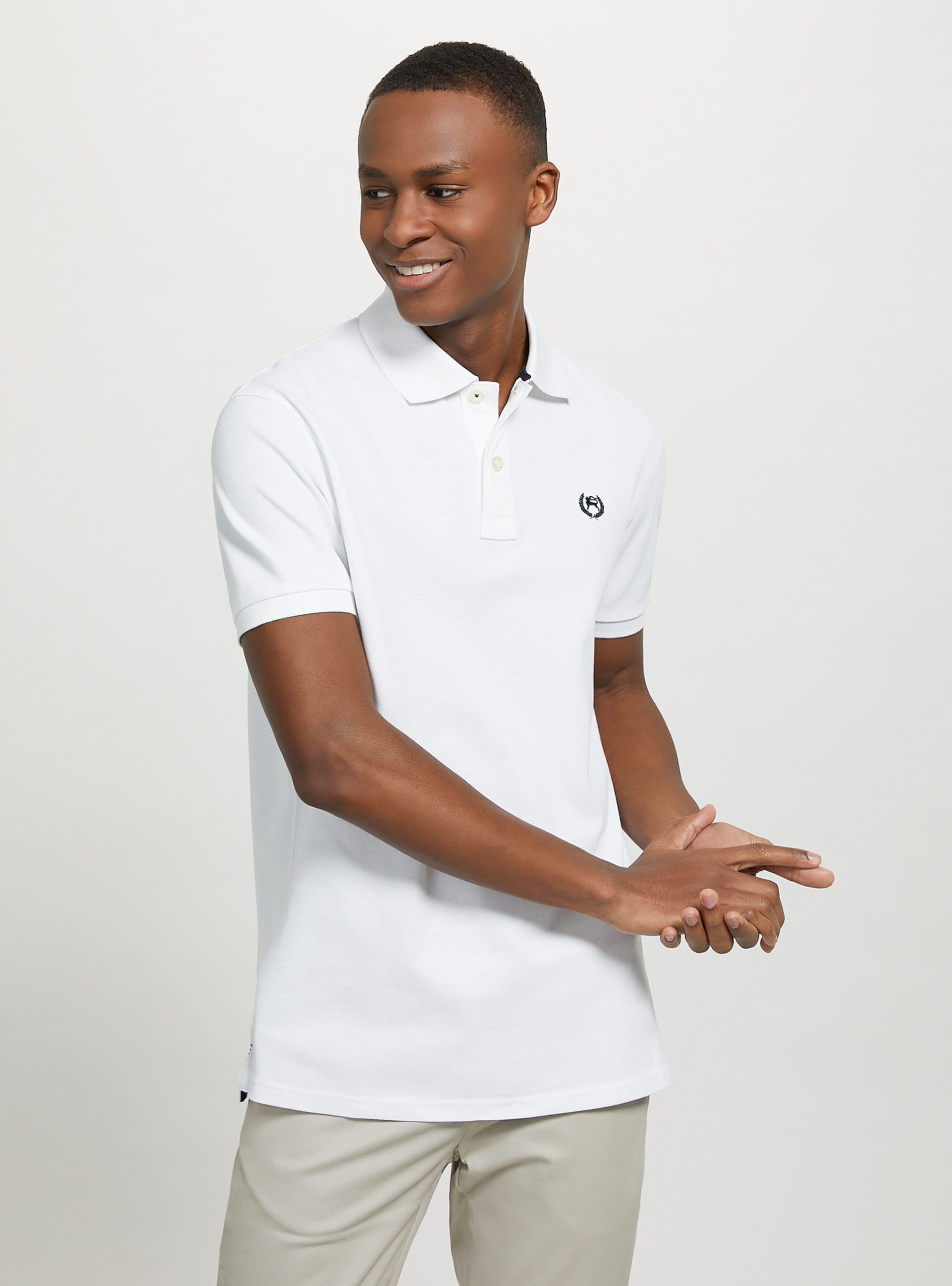 Ermäßigung Cotton Piqué Polo Shirt With Embroidery Männer Polo Alcott Wh3 White – 2