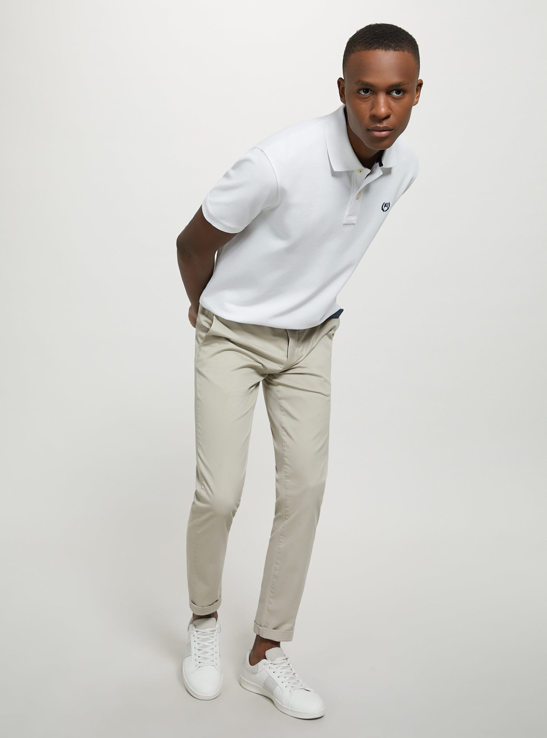 Ermäßigung Cotton Piqué Polo Shirt With Embroidery Männer Polo Alcott Wh3 White – 1