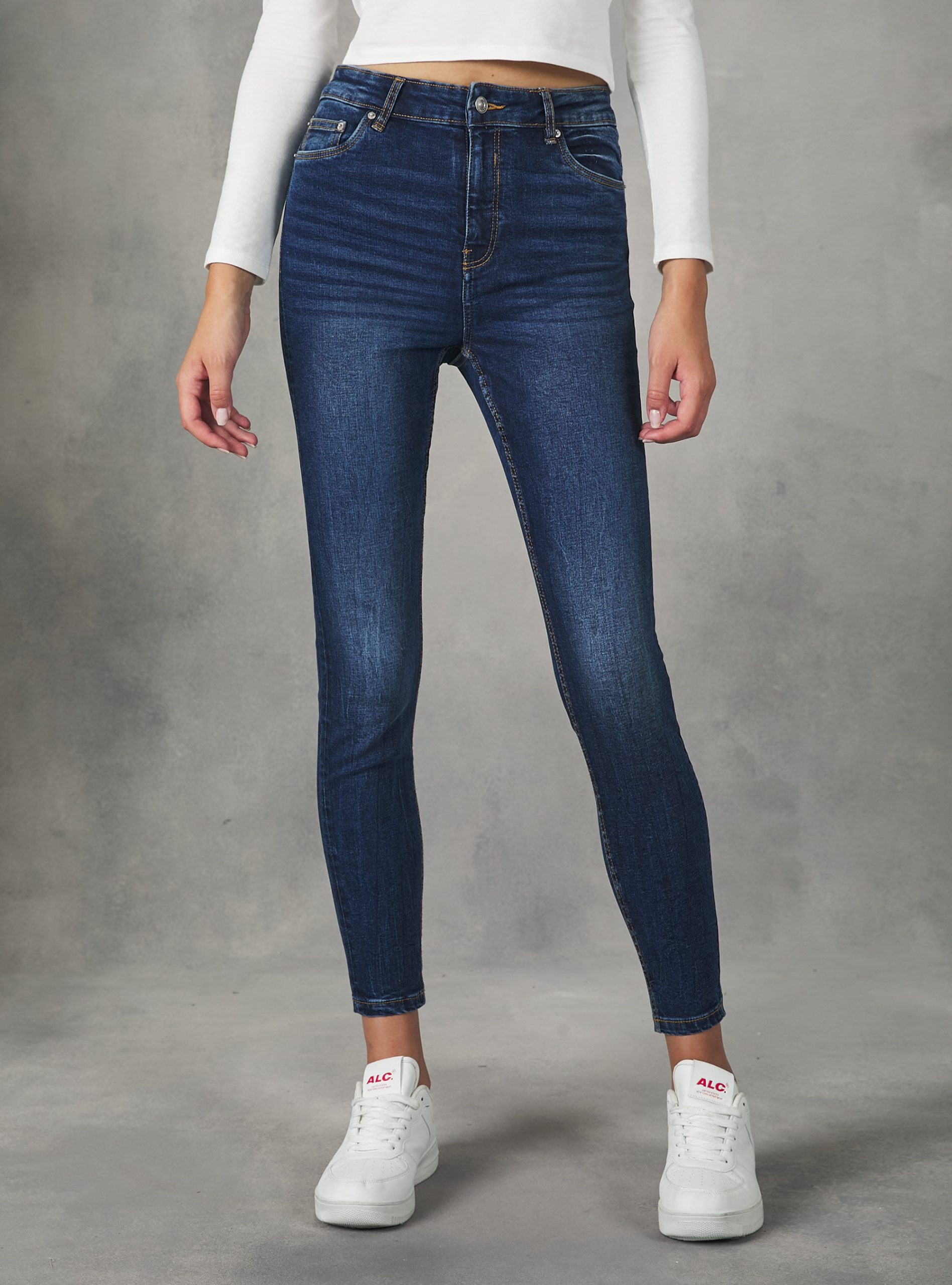 Frauen Alcott D001 Deep Blue Stilvoll Jeans High-Waisted Super Skinny Jeans – 2