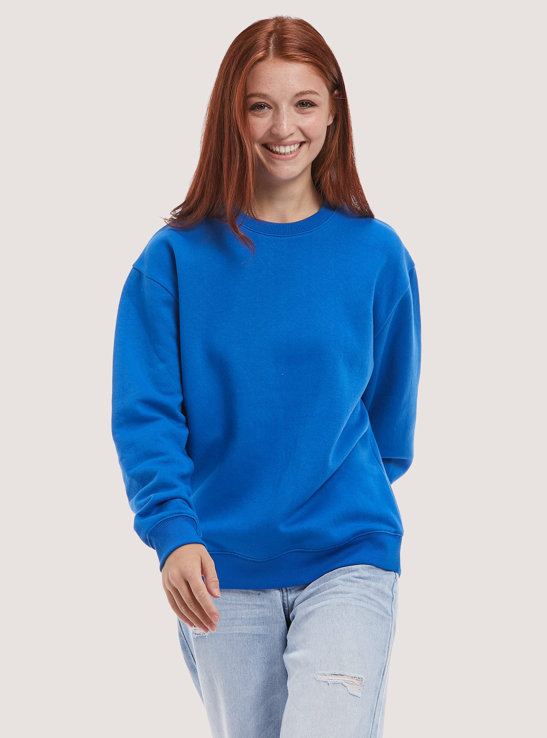 Frauen Alcott Ry3 Royale Light Sweatshirts Preisnachlass Plain Cotton Crew-Neck Sweatshirt – 1