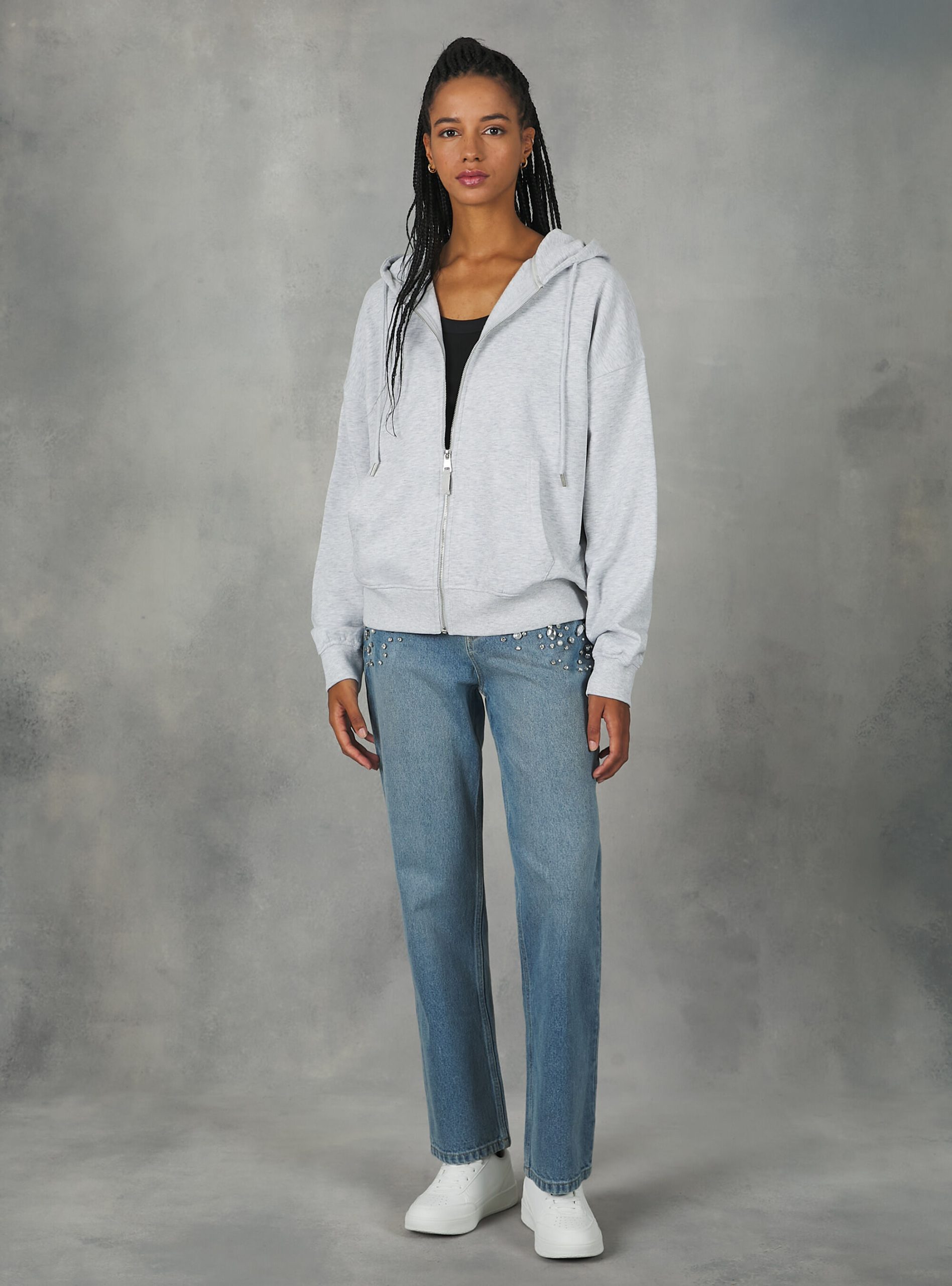 Frauen Alcott Sweatshirts Cotton Zip Hoodie Preis Mgy3 Grey Mel Light – 2