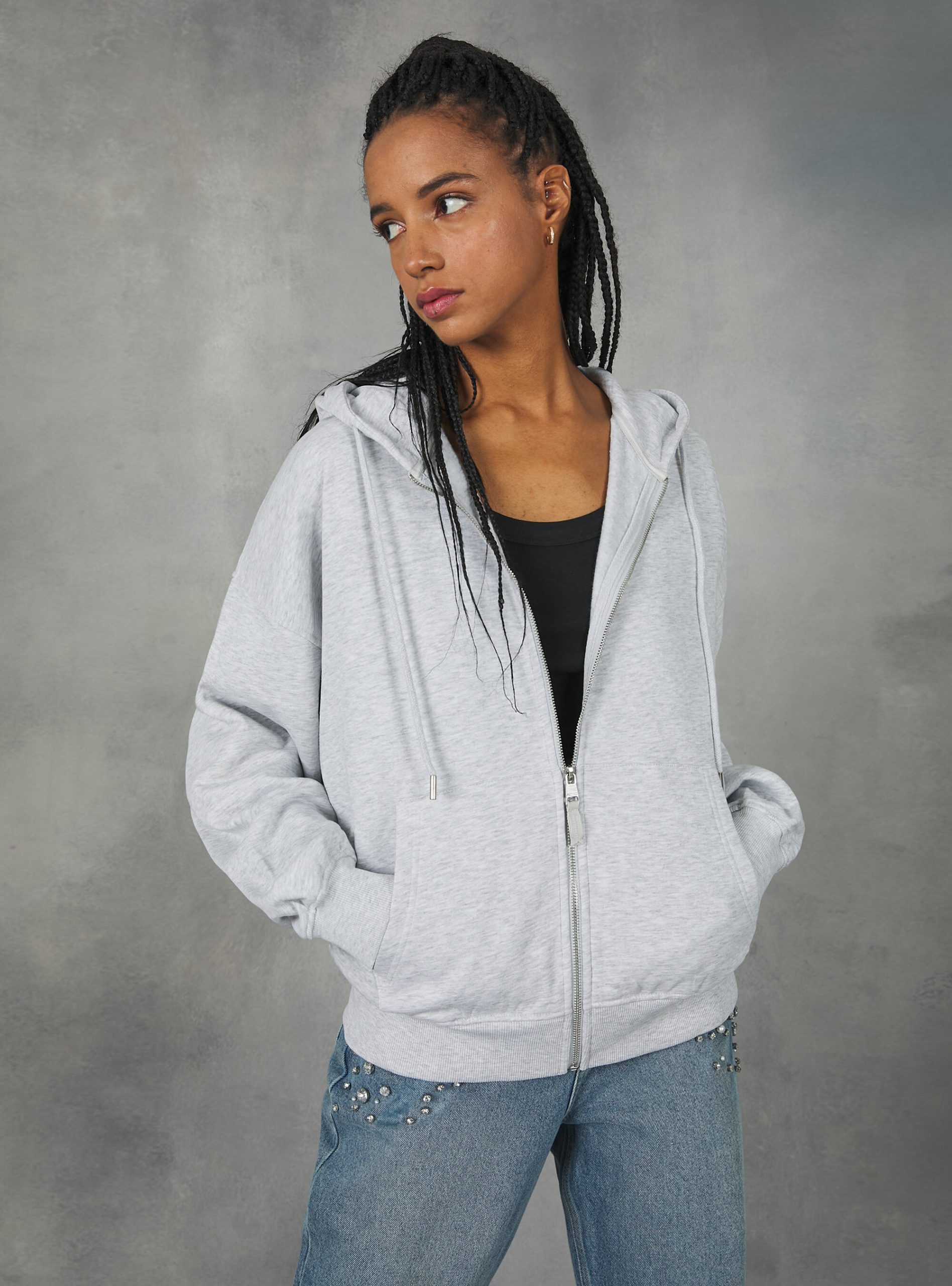 Frauen Alcott Sweatshirts Cotton Zip Hoodie Preis Mgy3 Grey Mel Light – 1